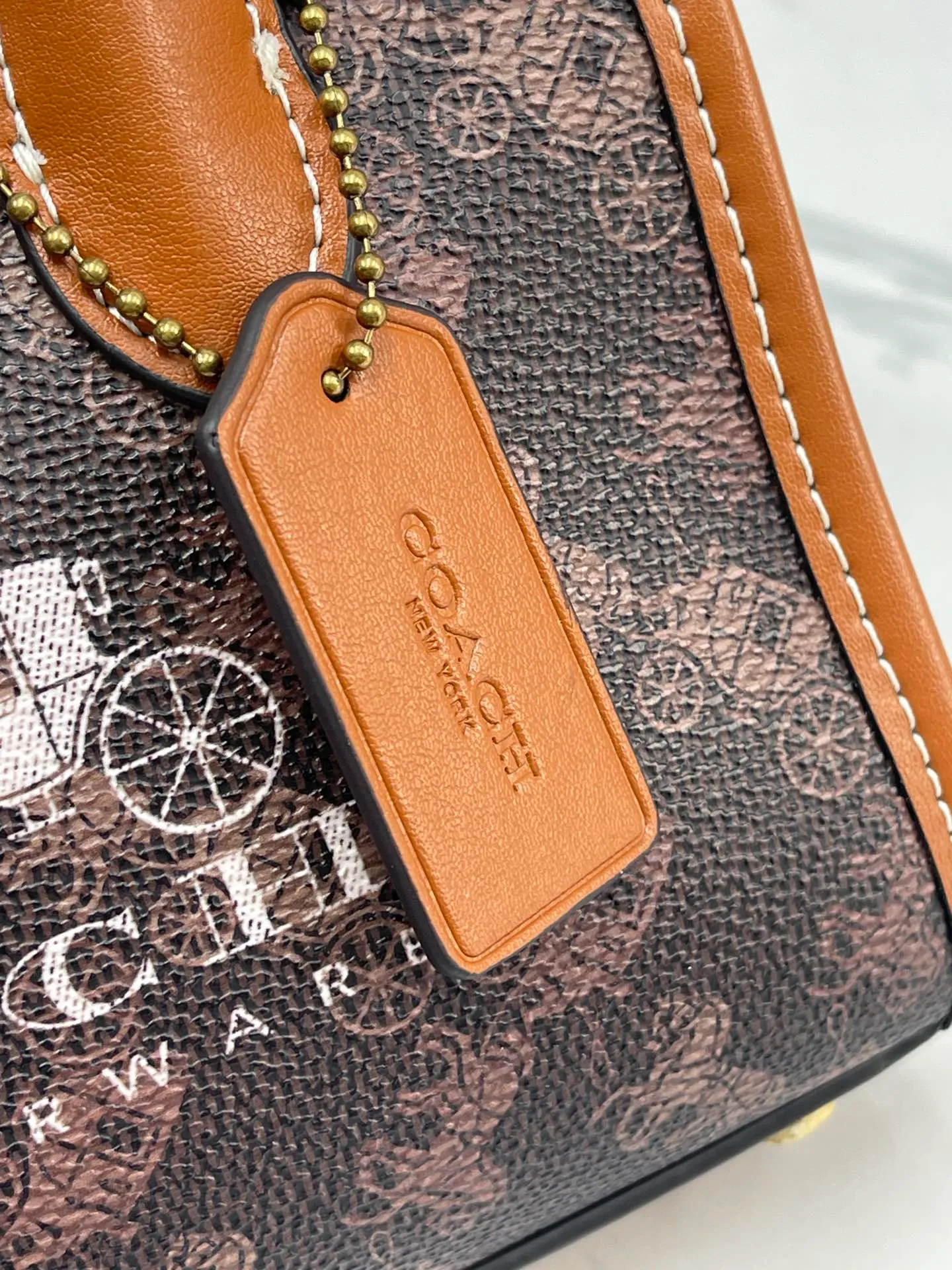 Top original order p420💰coach/Coach new small size model CT890/CT891 counter new ACE carriage pattern women's tote bag single shoulder crossbody handheld tote bag double shoulder strap design size: 18·13·8