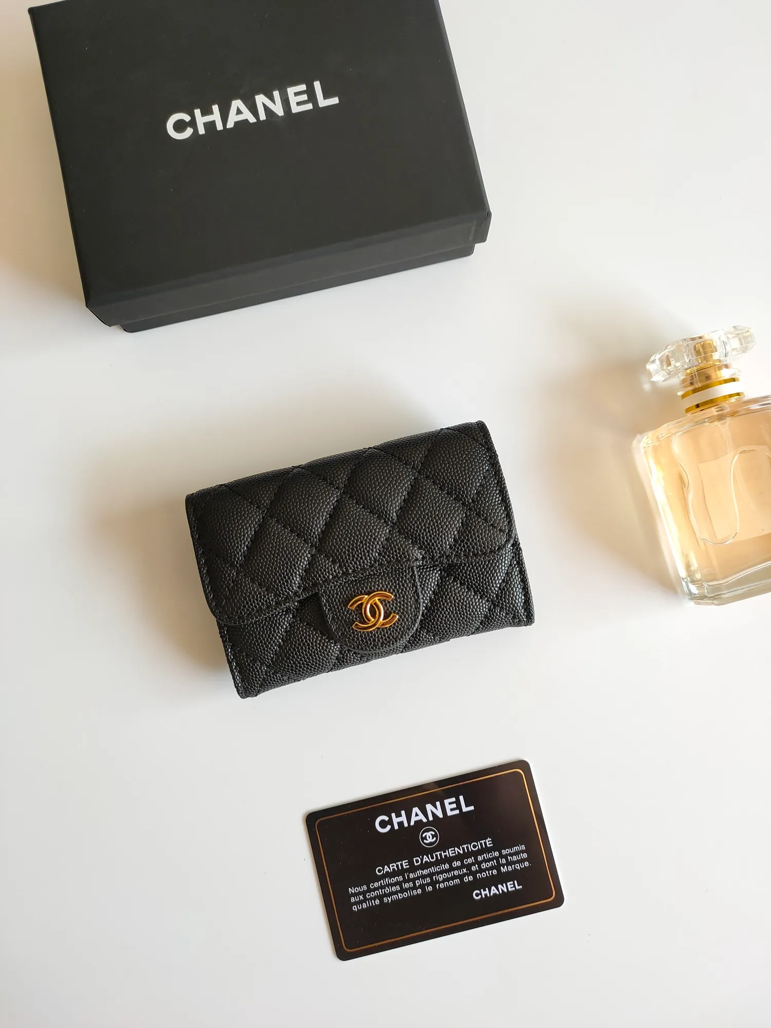 ￥110 CHANEL Chanel classic flap card holder. Imported sheepskin and caviar cowhide, card holder and coin purse integrated, with slip pocket on the back, model number: AP448, size: 7.5 × 11.3 × 2.1 cm