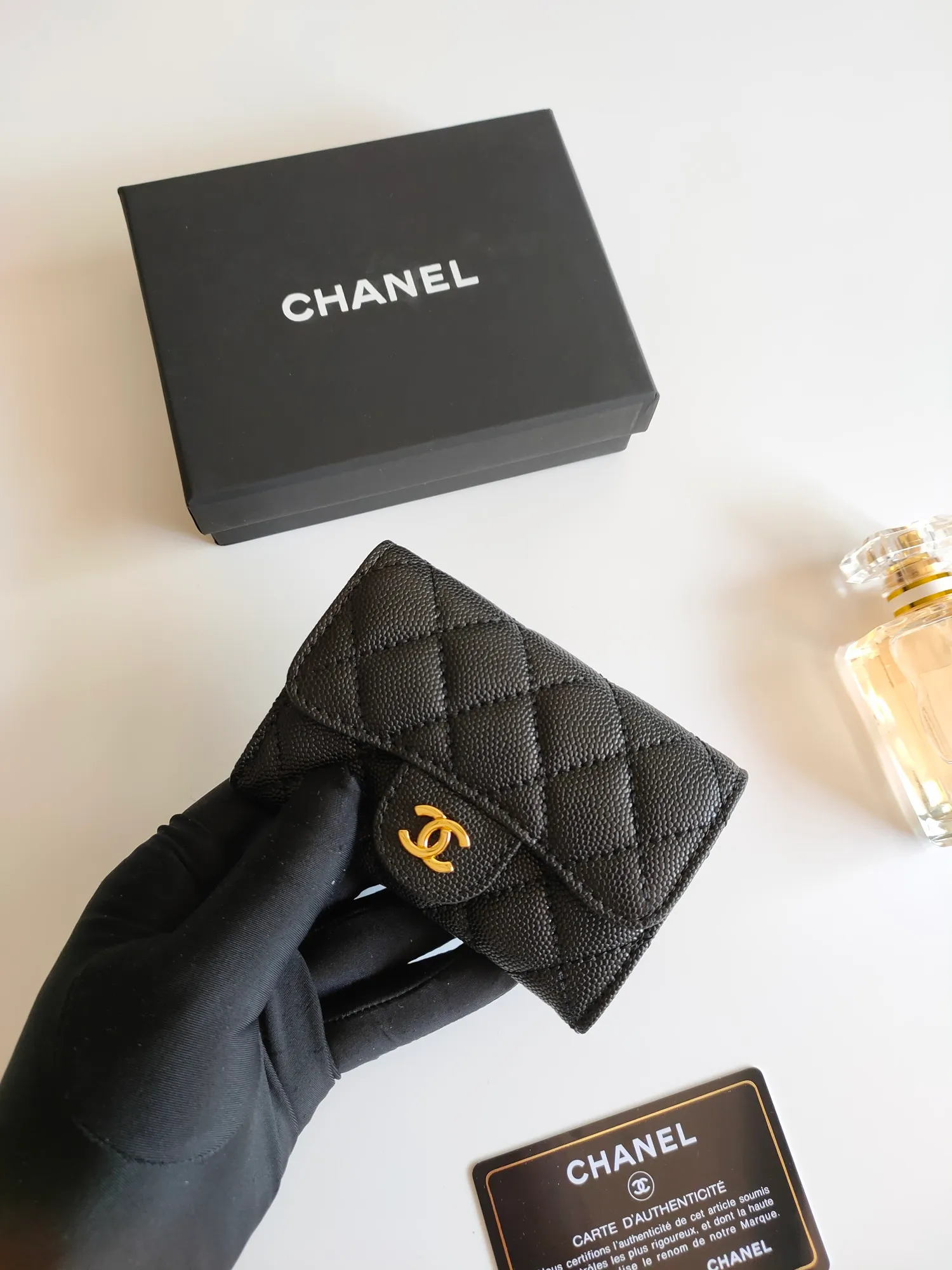 ￥110 CHANEL Chanel classic flap card holder. Imported sheepskin and caviar cowhide, card holder and coin purse integrated, with slip pocket on the back, model number: AP448, size: 7.5 × 11.3 × 2.1 cm