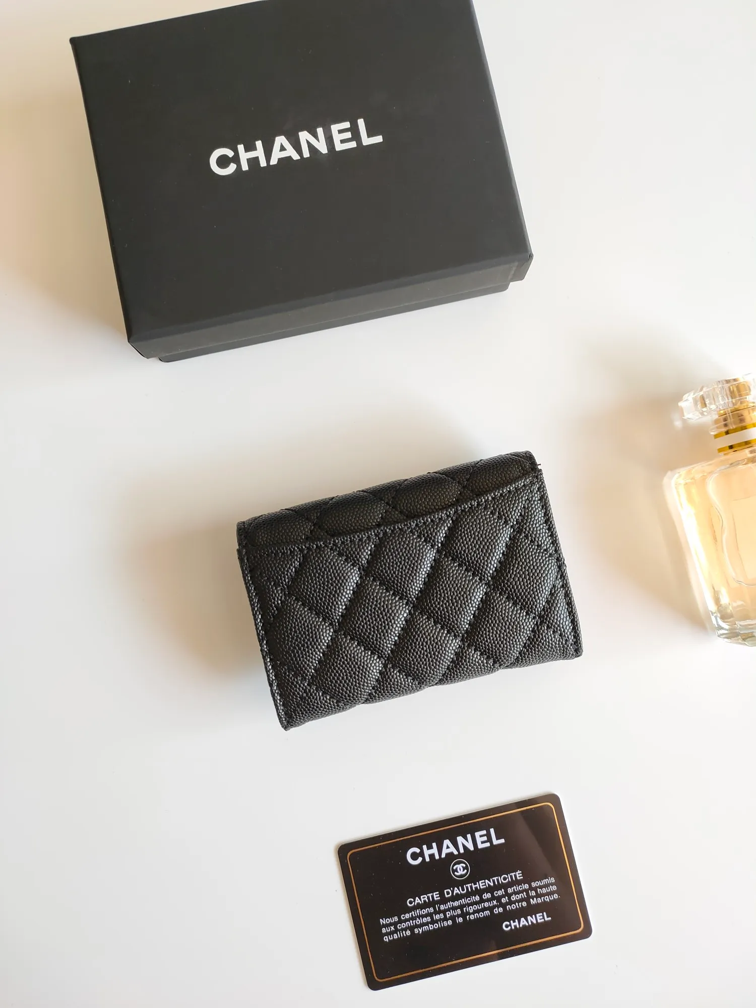 ￥110 CHANEL Chanel classic flap card holder. Imported sheepskin and caviar cowhide, card holder and coin purse integrated, with slip pocket on the back, model number: AP448, size: 7.5 × 11.3 × 2.1 cm
