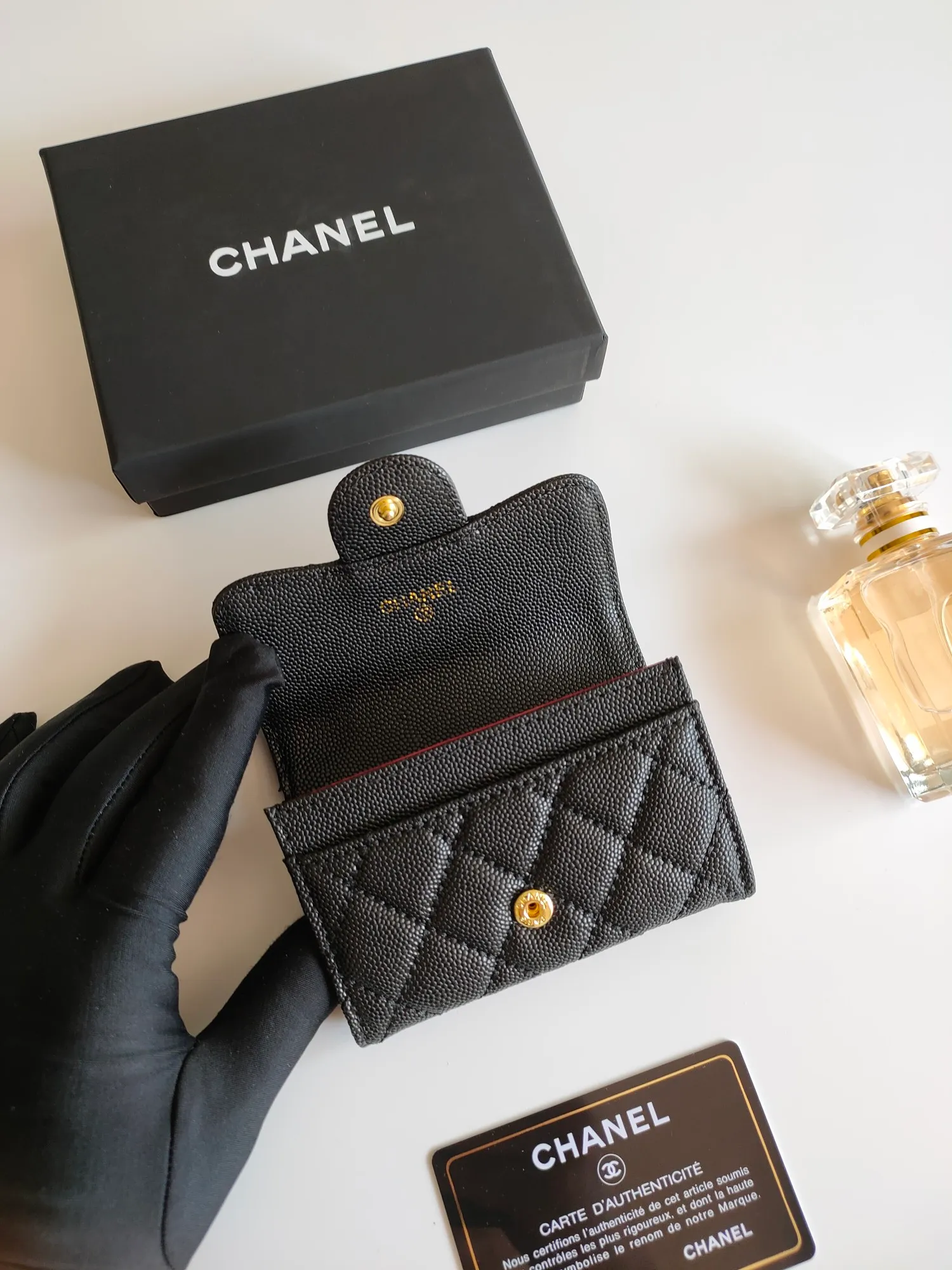 ￥110 CHANEL Chanel classic flap card holder. Imported sheepskin and caviar cowhide, card holder and coin purse integrated, with slip pocket on the back, model number: AP448, size: 7.5 × 11.3 × 2.1 cm
