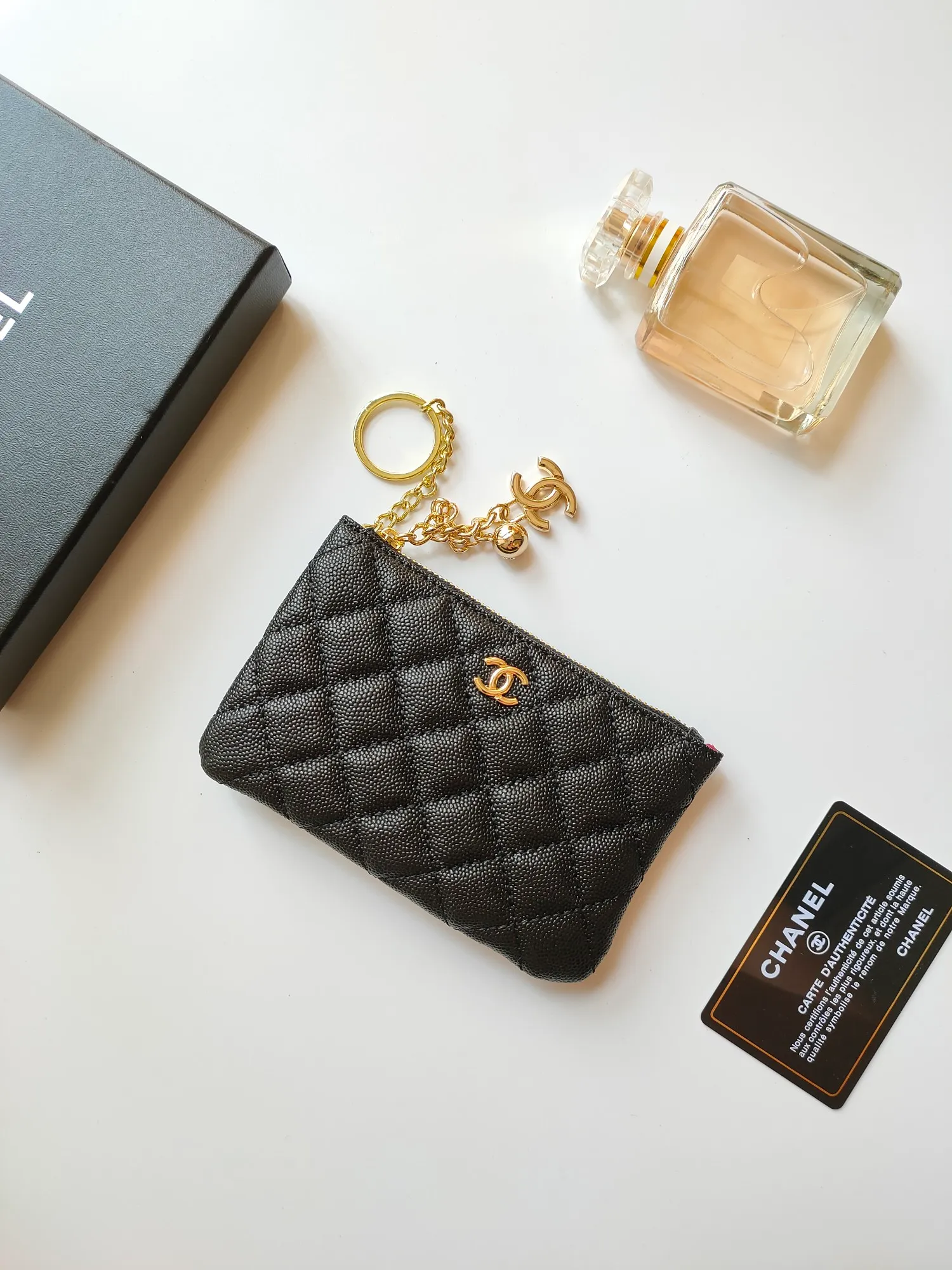 ￥120 CHANEL's new pendant coin purse 💦Model No. A50168 top-quality leather hardware, rhombus pattern. Beautiful details, complete package! Size:14-10-1cm