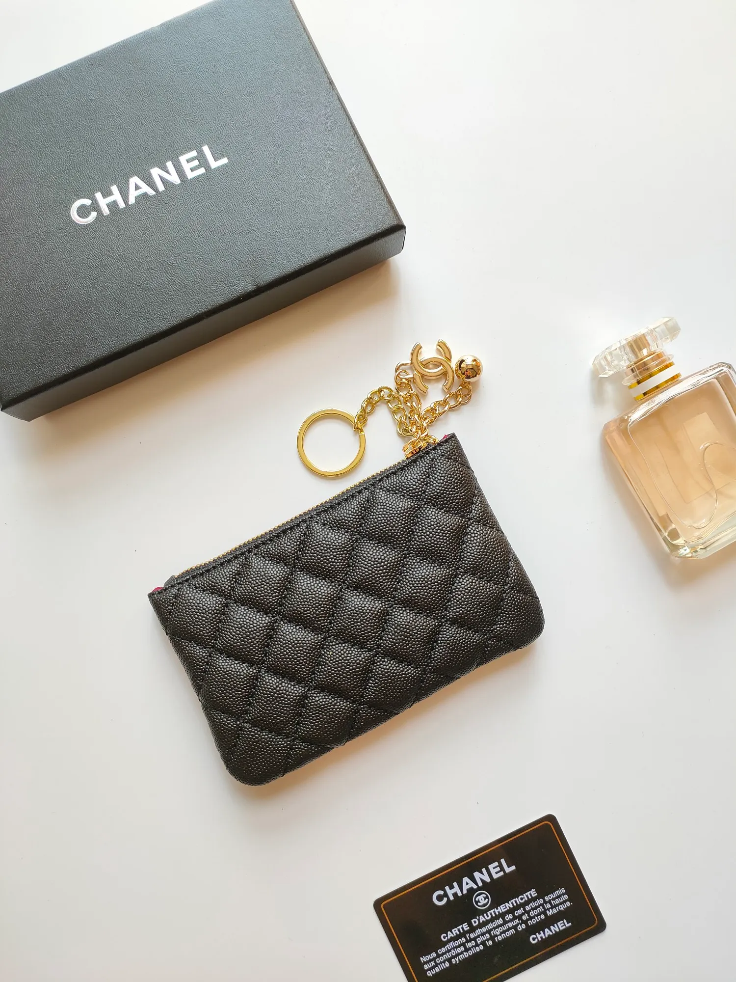 ￥120 CHANEL's new pendant coin purse 💦Model No. A50168 top-quality leather hardware, rhombus pattern. Beautiful details, complete package! Size:14-10-1cm