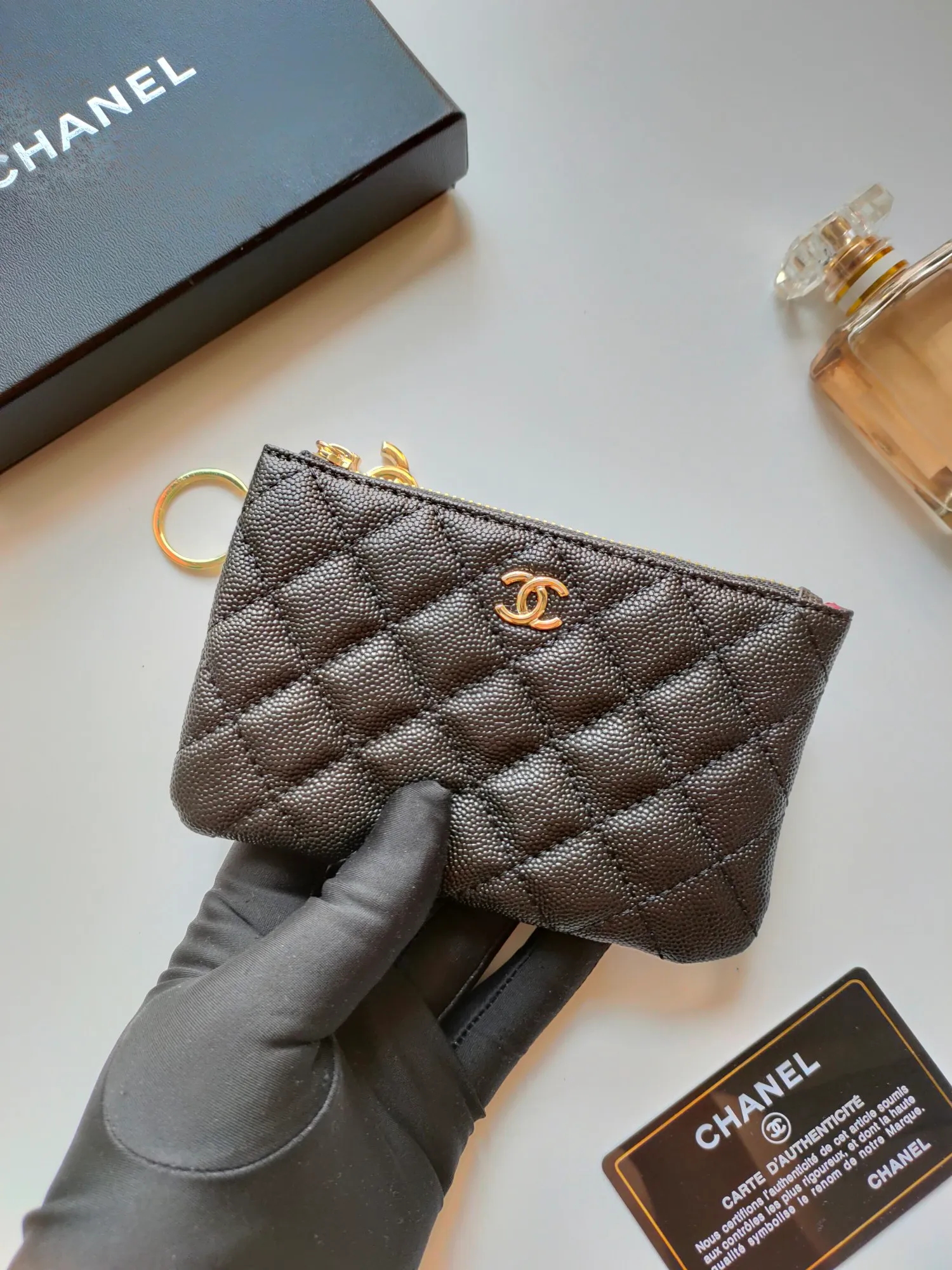 ￥120 CHANEL's new pendant coin purse 💦Model No. A50168 top-quality leather hardware, rhombus pattern. Beautiful details, complete package! Size:14-10-1cm