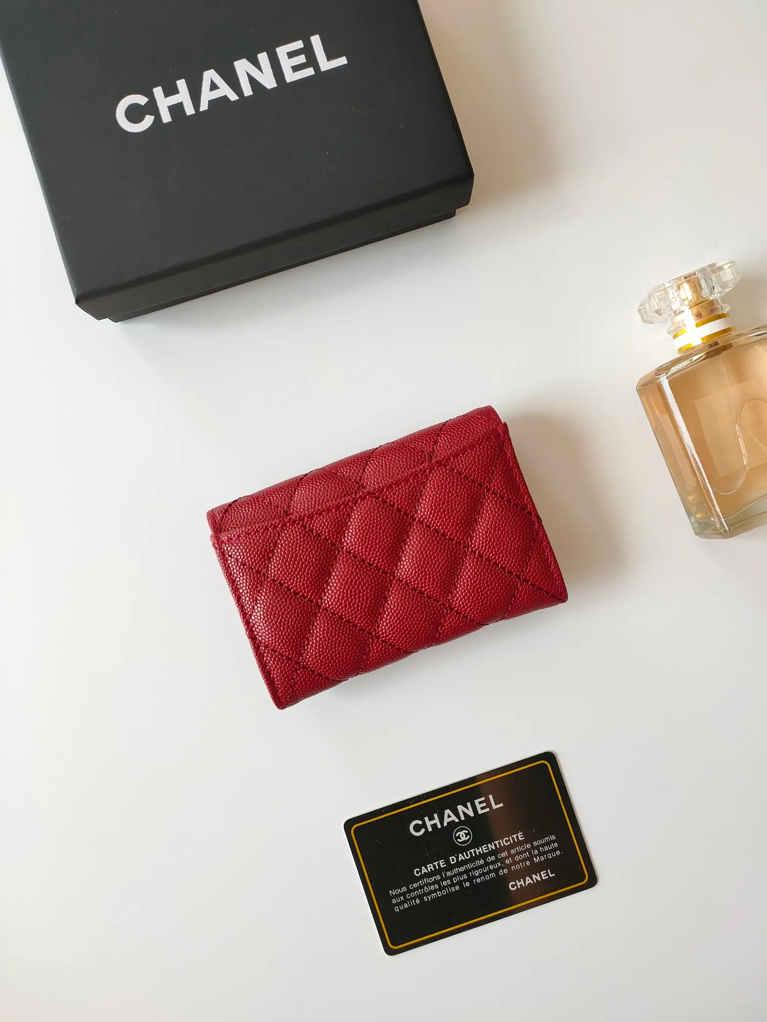 ￥130 CHANEL Chanel classic flap card holder. Imported sheepskin and caviar cowhide, card holder and coin purse integrated, with slip pocket on the back, model number: AP448, size: 7.5 × 11.3 × 2.1 cm
