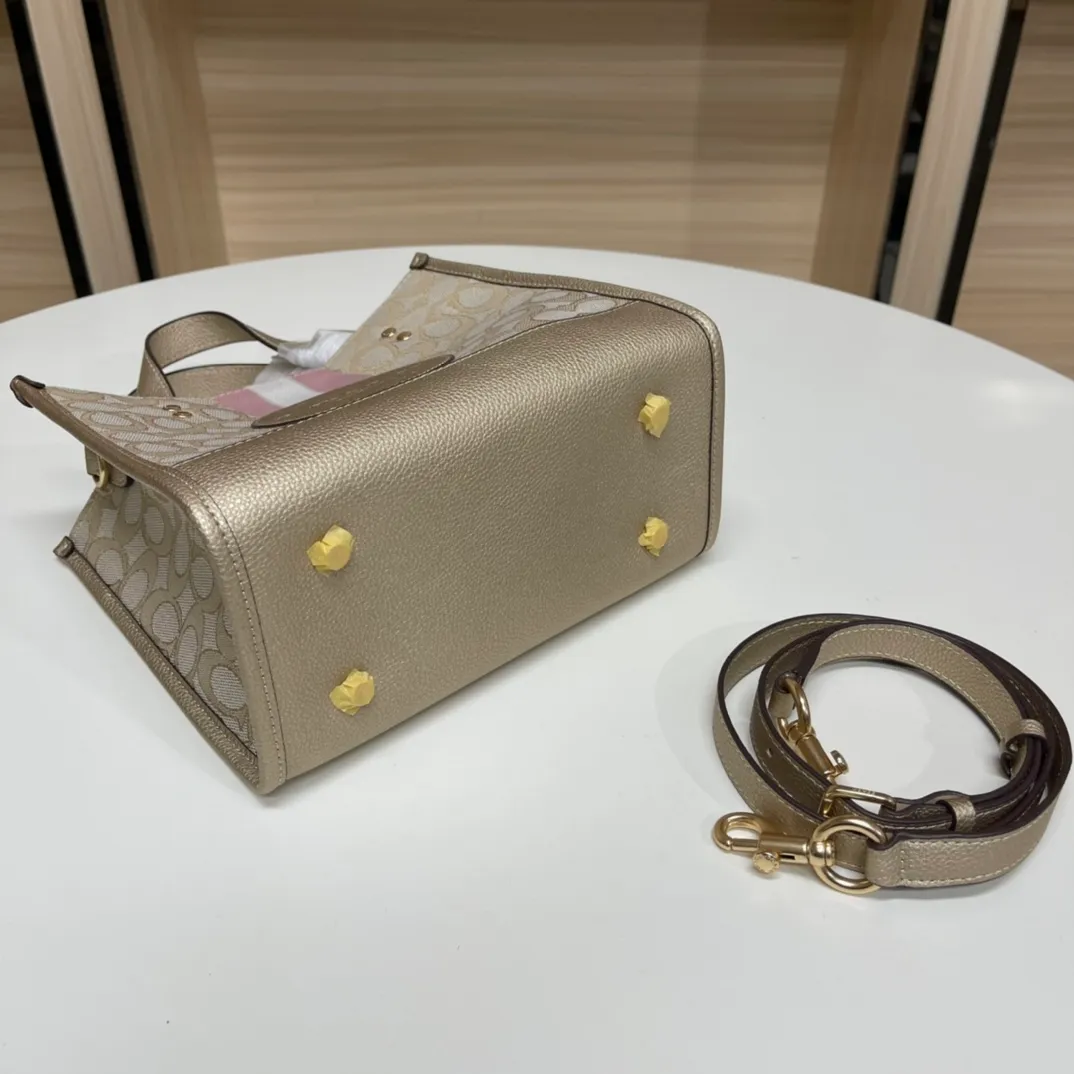 Top original order batch 400💰coach/Coach new color field 22 small portable cross-body shopping bag, fashionable European and American, Mini 22 unique redwood color soothing warm tones a winter color super gentle Dempsey Chambray series no one is unfamiliar with classic style color matching in different seasons Model CG096 size: 22*20*12 cm,