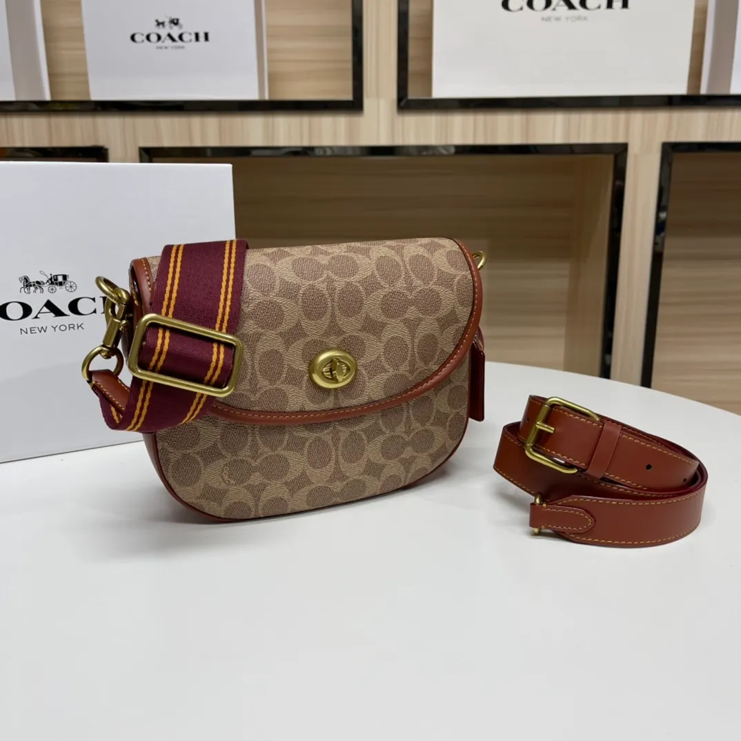 Top original order batch 460💰coach/Coach new ca094. Willow Saddle vintage saddle bag crossbody bag, 2 shoulder straps can be matched with different styles, can be salty or sweet, super classic and beautiful ~ 22x17x7.5cm