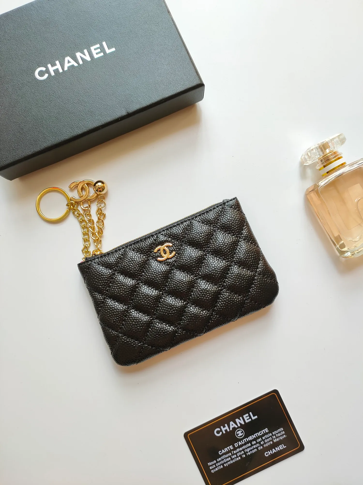 ￥120 CHANEL's new pendant coin purse 💦Model No. A50168 top-quality leather hardware, rhombus pattern. Beautiful details, complete package! Size:14-10-1cm