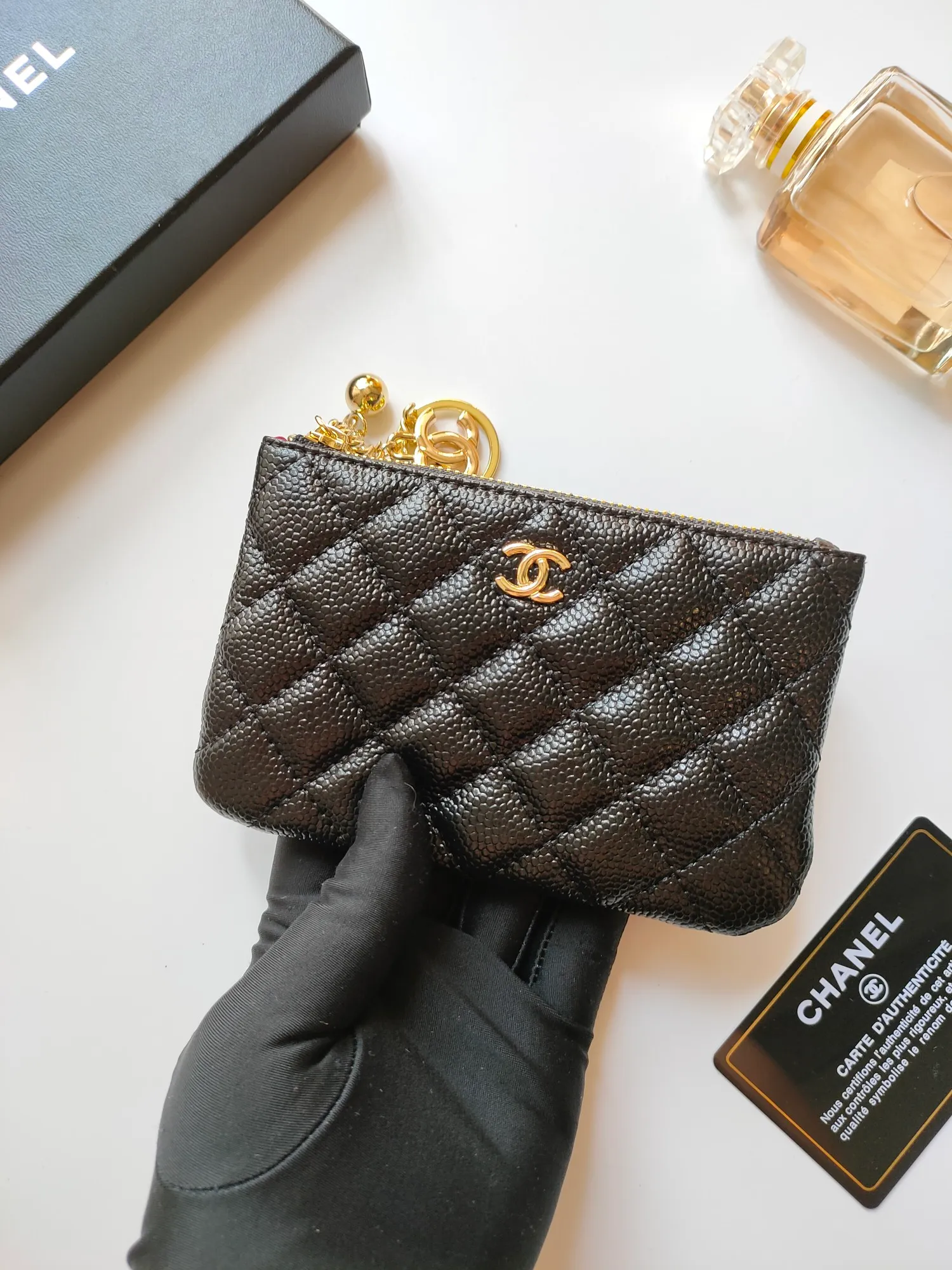 ￥120 CHANEL's new pendant coin purse 💦Model No. A50168 top-quality leather hardware, rhombus pattern. Beautiful details, complete package! Size:14-10-1cm
