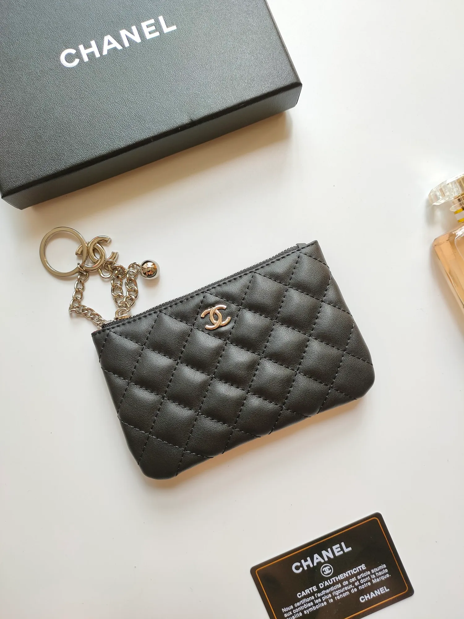 ￥120 CHANEL's new pendant coin purse 💦Model No. A50168 top-quality leather hardware, rhombus pattern. Beautiful details, complete package! Size:14-10-1cm