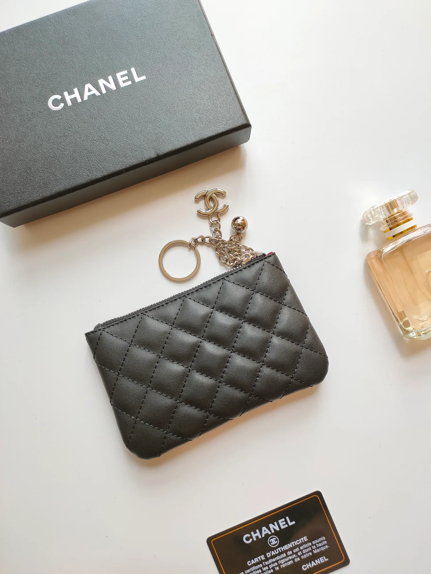 ￥120 CHANEL's new pendant coin purse 💦Model No. A50168 top-quality leather hardware, rhombus pattern. Beautiful details, complete package! Size:14-10-1cm