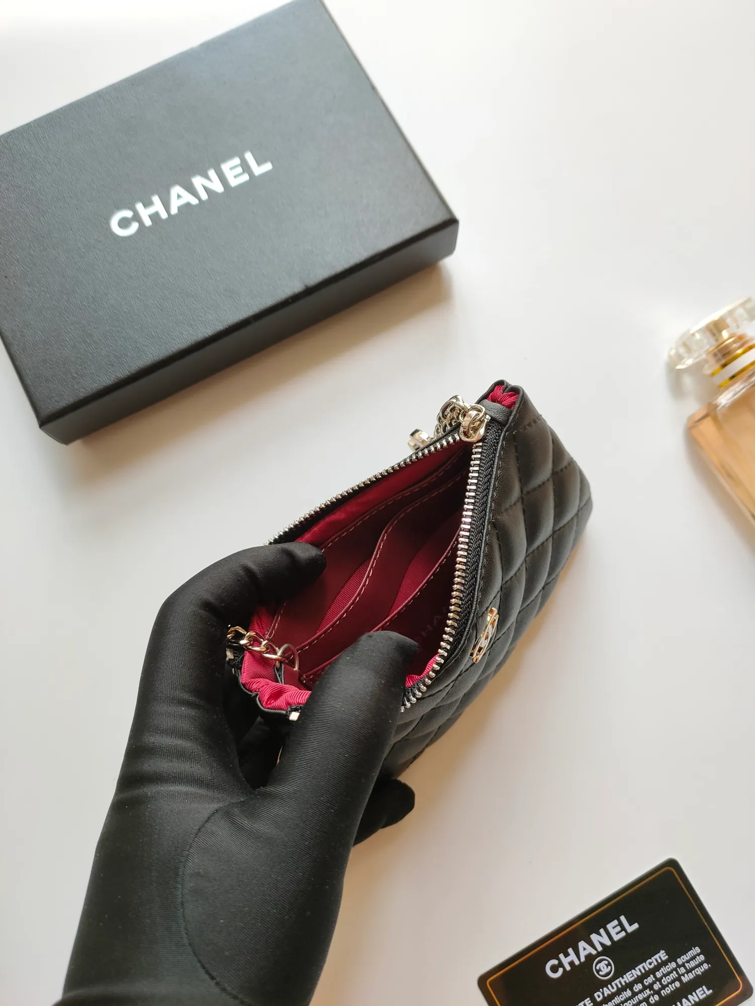 ￥120 CHANEL's new pendant coin purse 💦Model No. A50168 top-quality leather hardware, rhombus pattern. Beautiful details, complete package! Size:14-10-1cm