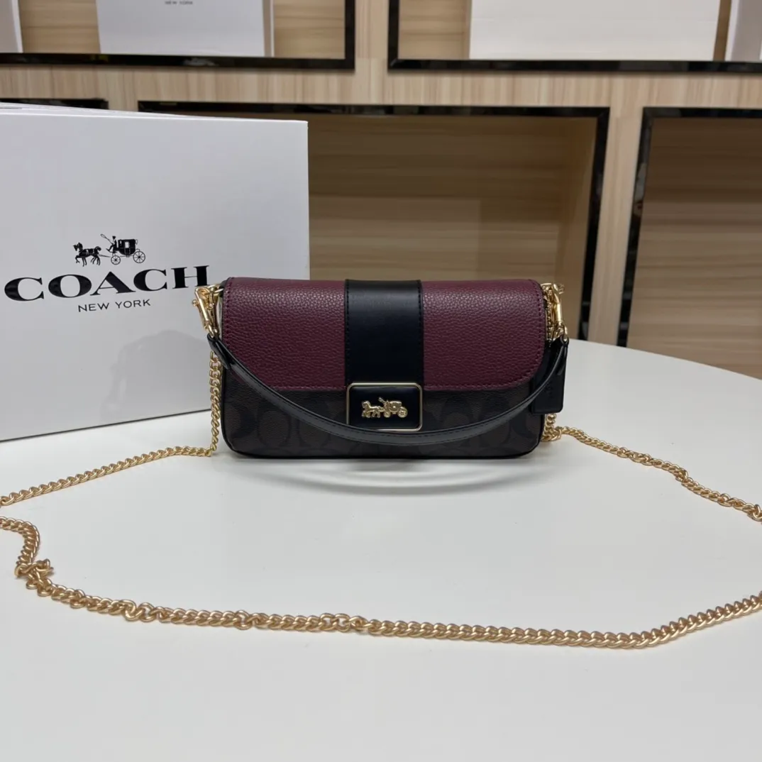 Top original order p420💰COACH Classic Outlet new GRACE flip shoulder crossbody bag for women, model CC033. Size: 22X12.5X5.5