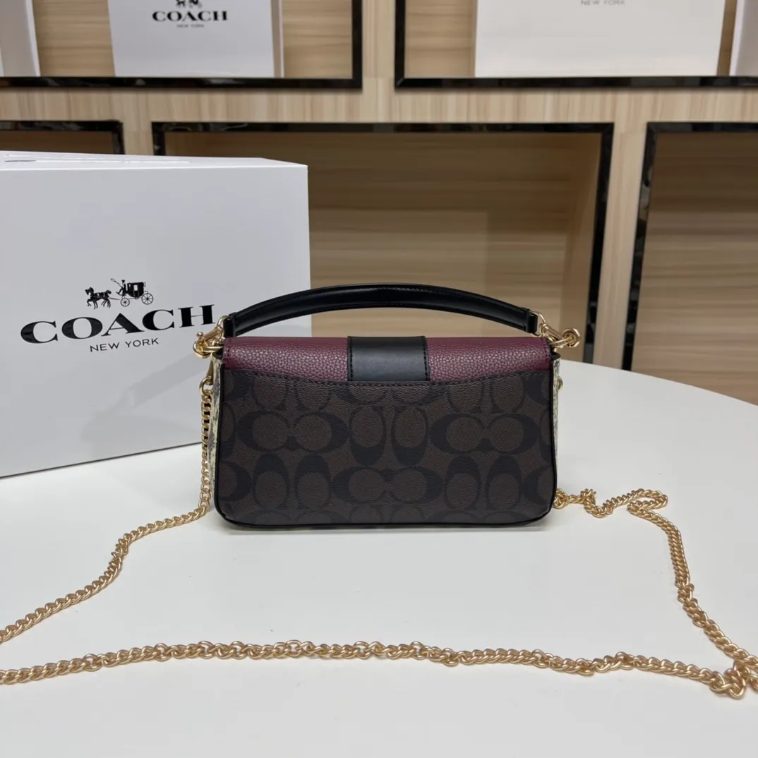 Top original order p420💰COACH Classic Outlet new GRACE flip shoulder crossbody bag for women, model CC033. Size: 22X12.5X5.5