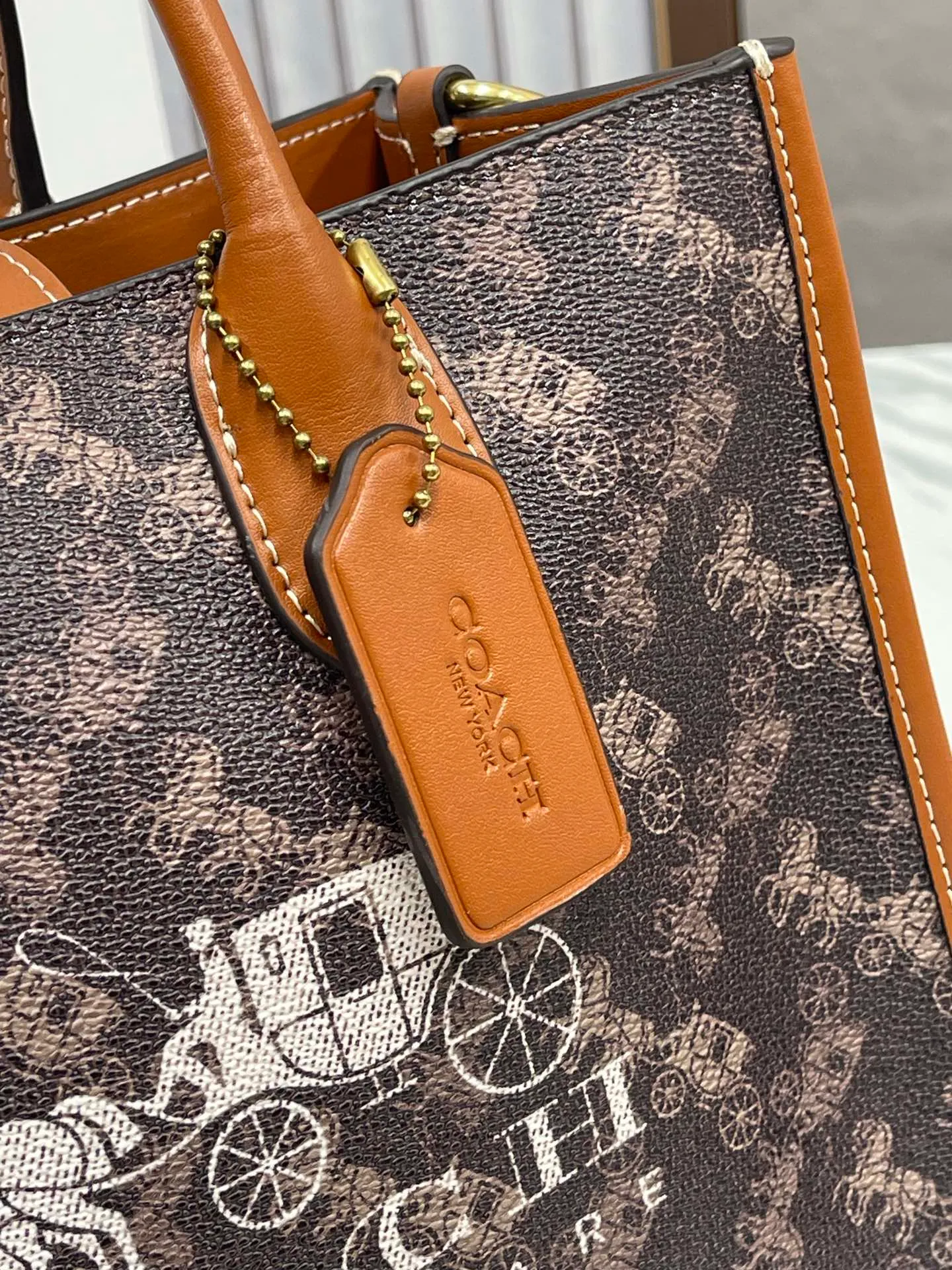 Top original order p460💰coach/Coach new model CR680 counter new ACE carriage pattern women's tote bag single shoulder crossbody handheld tote bag double shoulder strap design size: 26X20.5X12