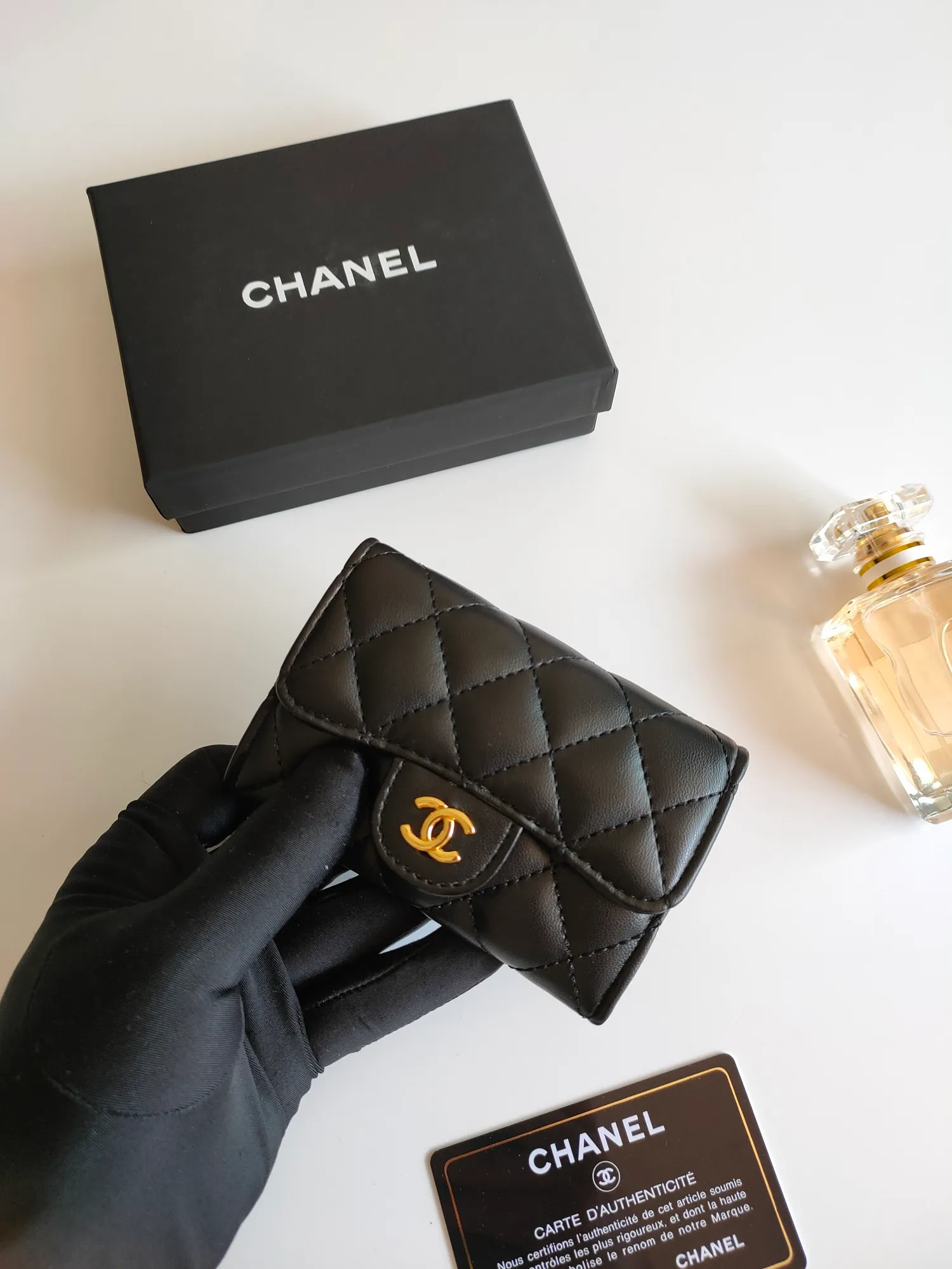 ￥130CHANEL Chanel classic flap card holder. Imported sheepskin and caviar cowhide, card holder and coin purse integrated, with slip pocket on the back, model number: AP448, size: 7.5 × 11.3 × 2.1 cm