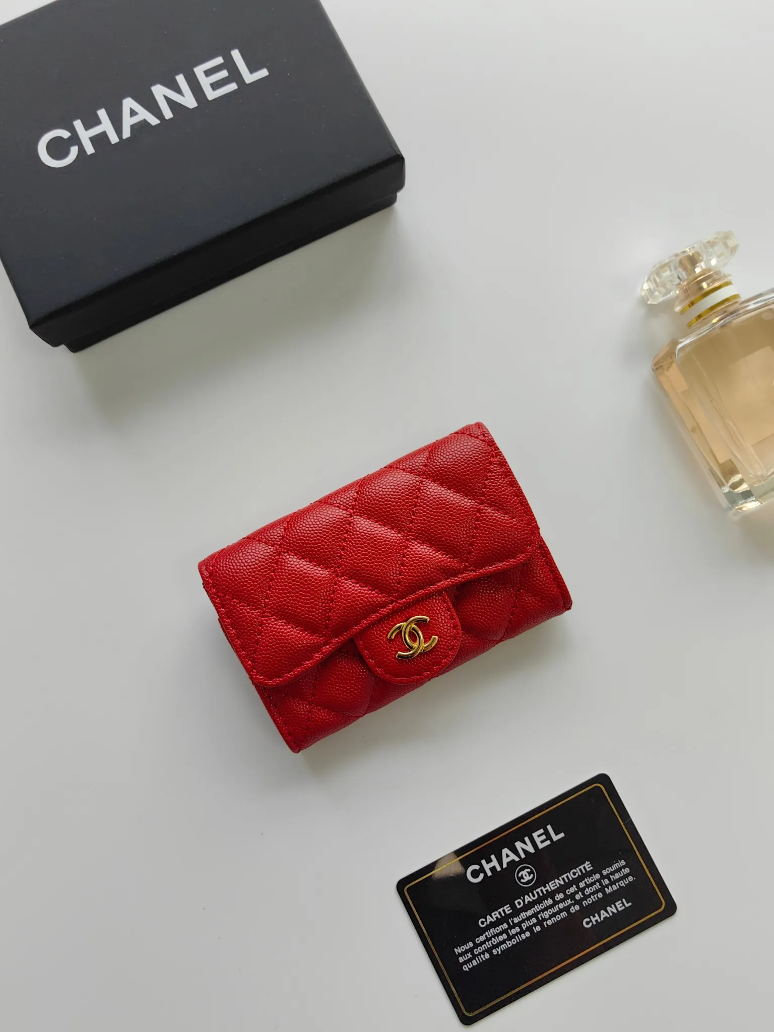 ￥110 CHANEL Chanel classic flap card holder. Imported sheepskin and caviar cowhide, card holder and coin purse integrated, with slip pocket on the back, model number: AP448, size: 7.5 × 11.3 × 2.1 cm