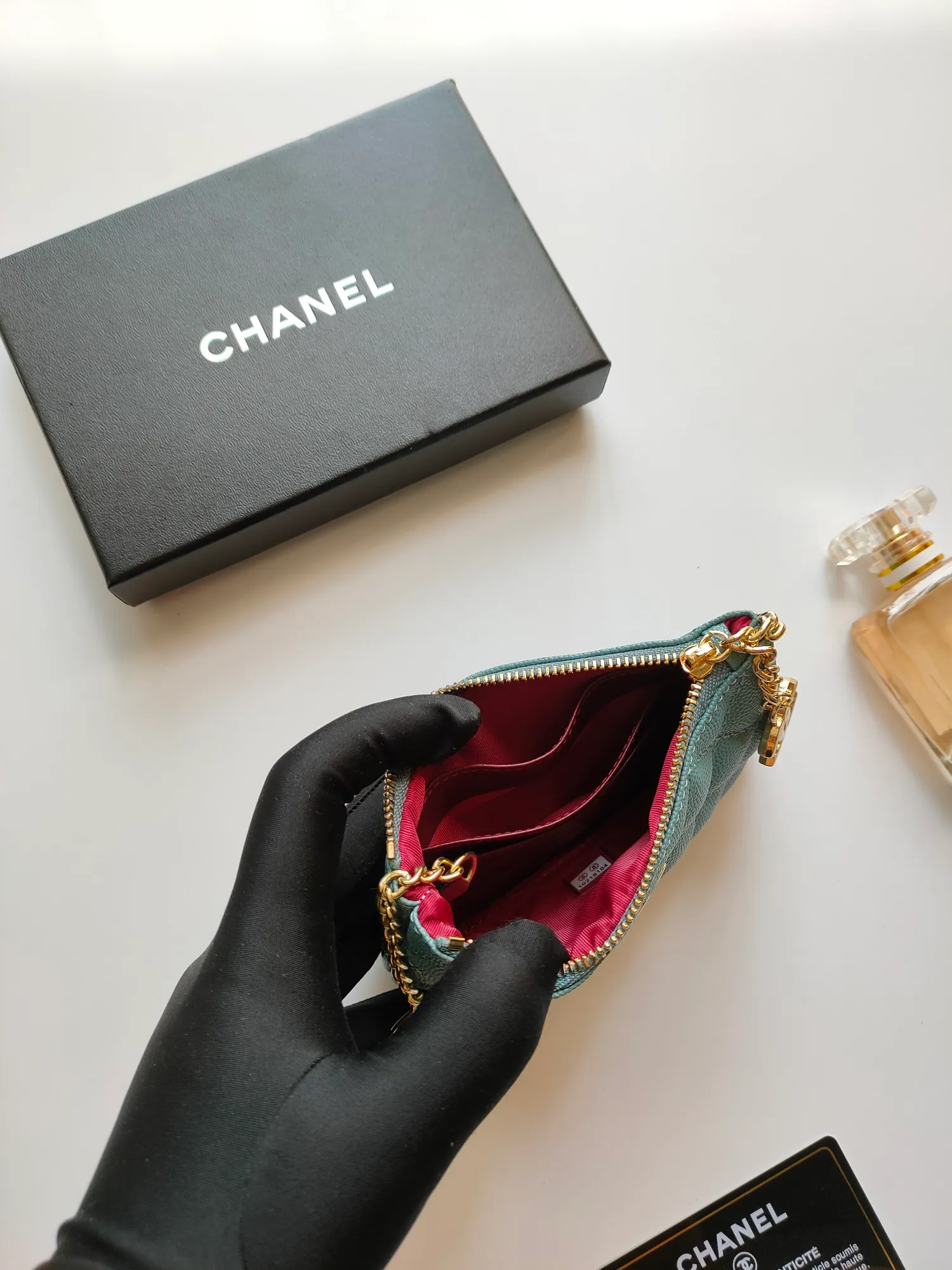 ￥120 CHANEL's new pendant coin purse 💦Model No. A50168 top-quality leather hardware, rhombus pattern. Beautiful details, complete package! Size:14-10-1cm