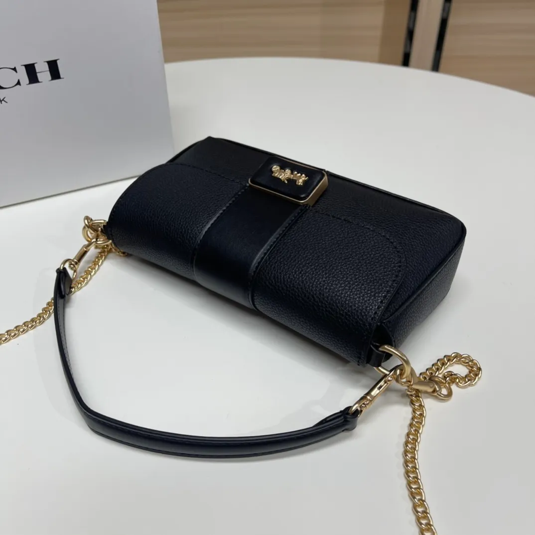 Top original order p420💰COACH Classic Outlet new GRACE flip shoulder crossbody bag for women, model CC033. Size: 22X12.5X5.5