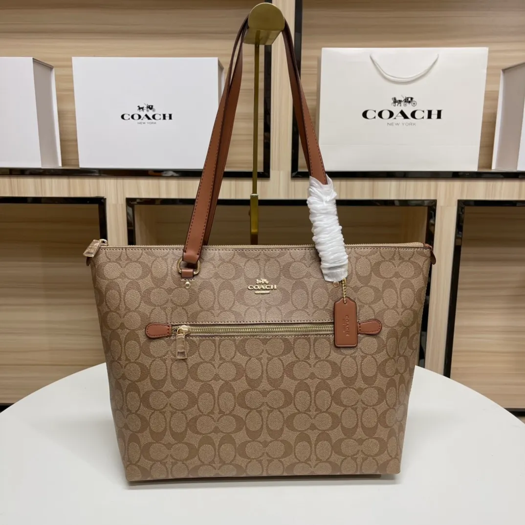 Top original order p420💰coach/Coach new model 79609, the upper body effect is super good, women's pvc single shoulder casual trendy women's bag tote bag, size 32.28.13,