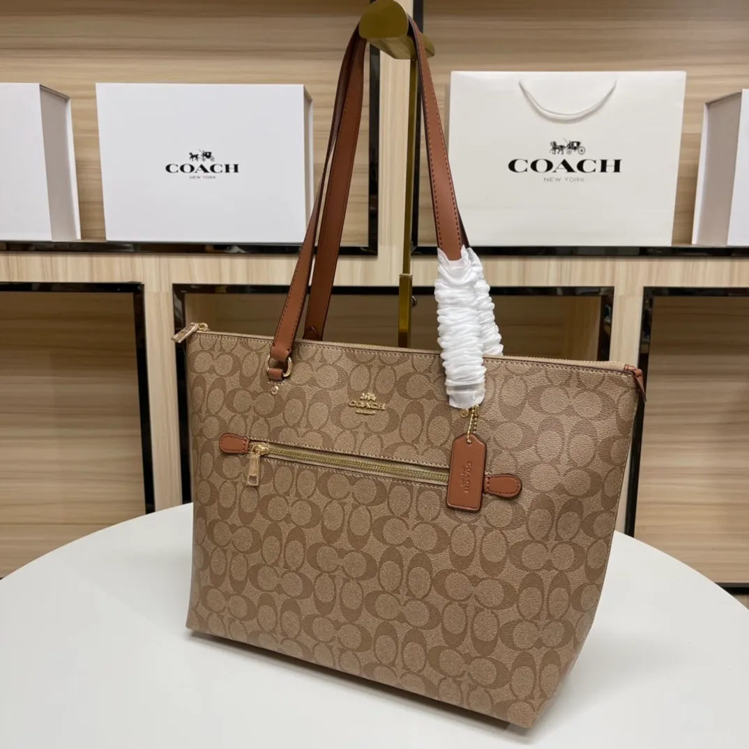 Top original order p420💰coach/Coach new model 79609, the upper body effect is super good, women's pvc single shoulder casual trendy women's bag tote bag, size 32.28.13,