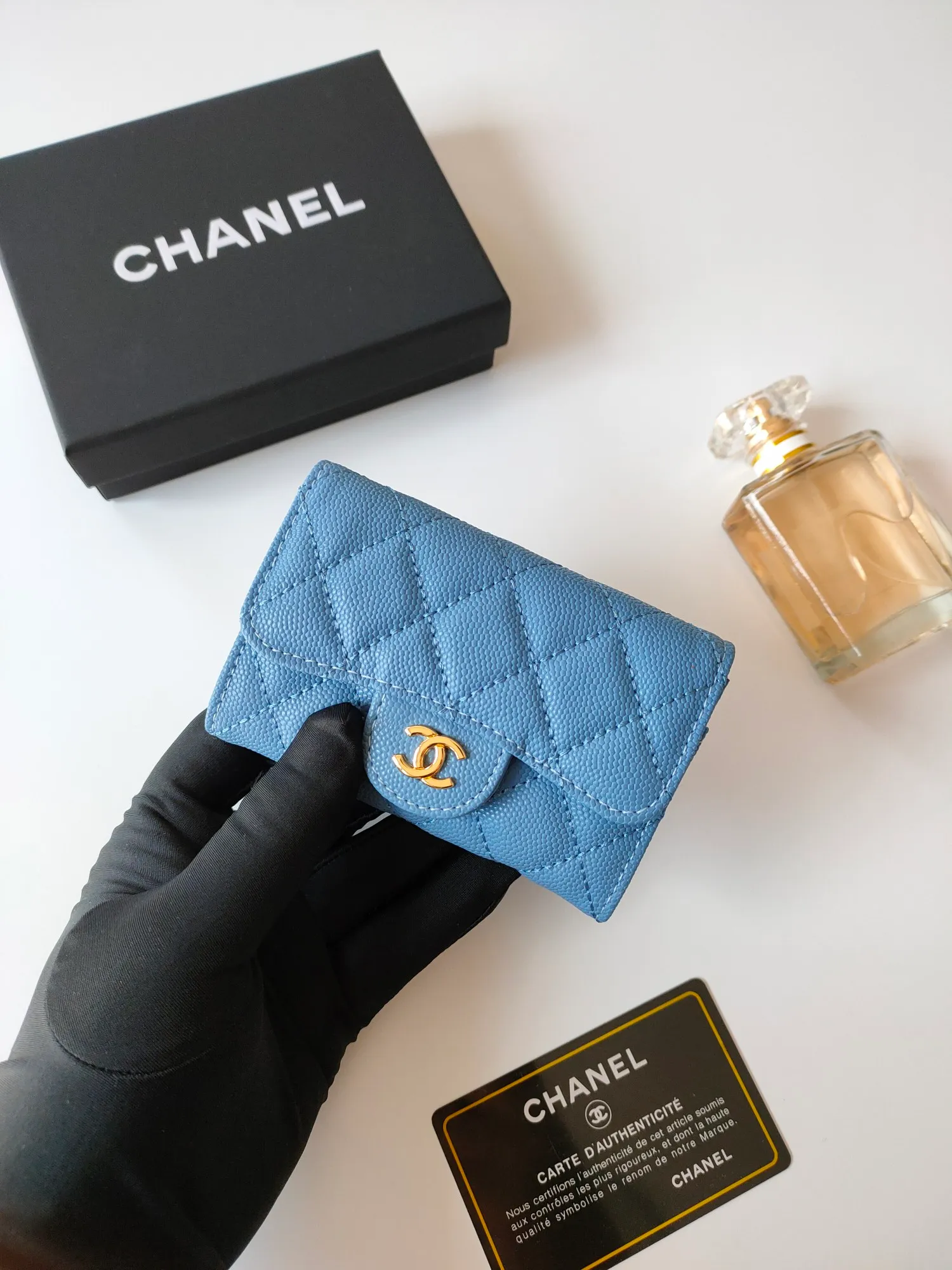 ￥130CHANEL Chanel classic flap card holder. Imported sheepskin and caviar cowhide, card holder and coin purse integrated, with slip pocket on the back, model number: AP448, size: 7.5 × 11.3 × 2.1 cm