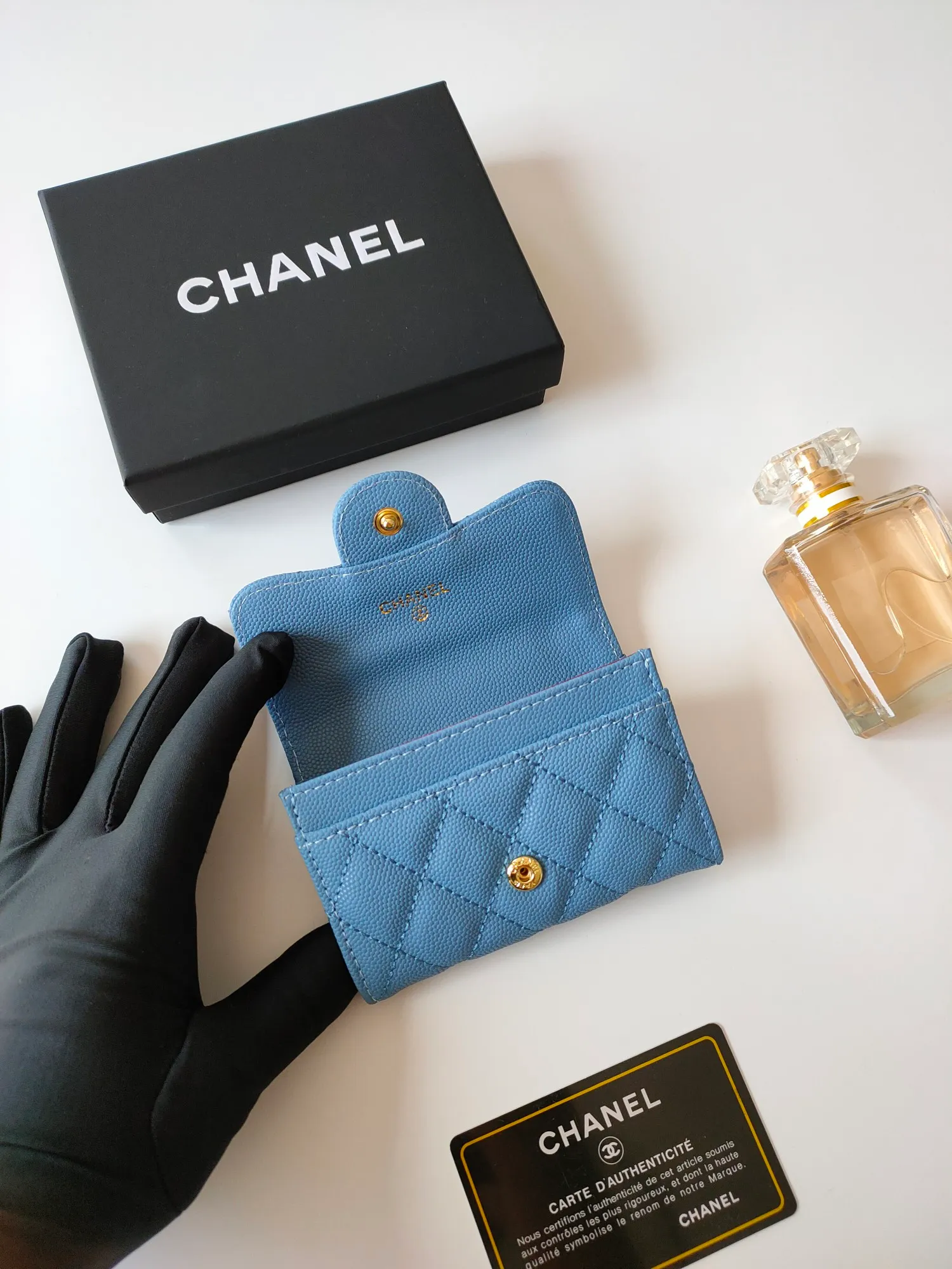 ￥130CHANEL Chanel classic flap card holder. Imported sheepskin and caviar cowhide, card holder and coin purse integrated, with slip pocket on the back, model number: AP448, size: 7.5 × 11.3 × 2.1 cm