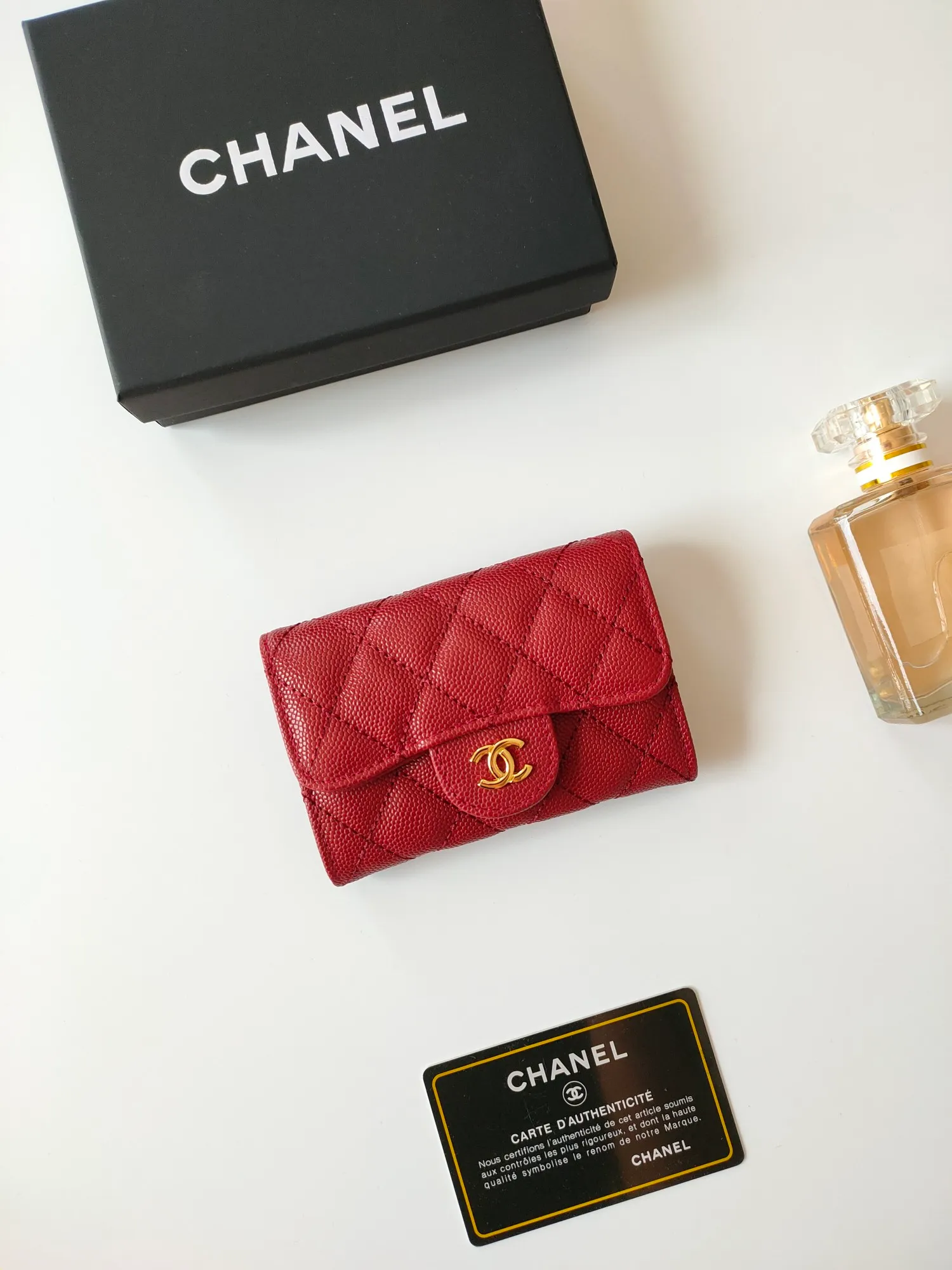 ￥110 CHANEL Chanel classic flap card holder. Imported sheepskin and caviar cowhide, card holder and coin purse integrated, with slip pocket on the back, model number: AP448, size: 7.5 × 11.3 × 2.1 cm