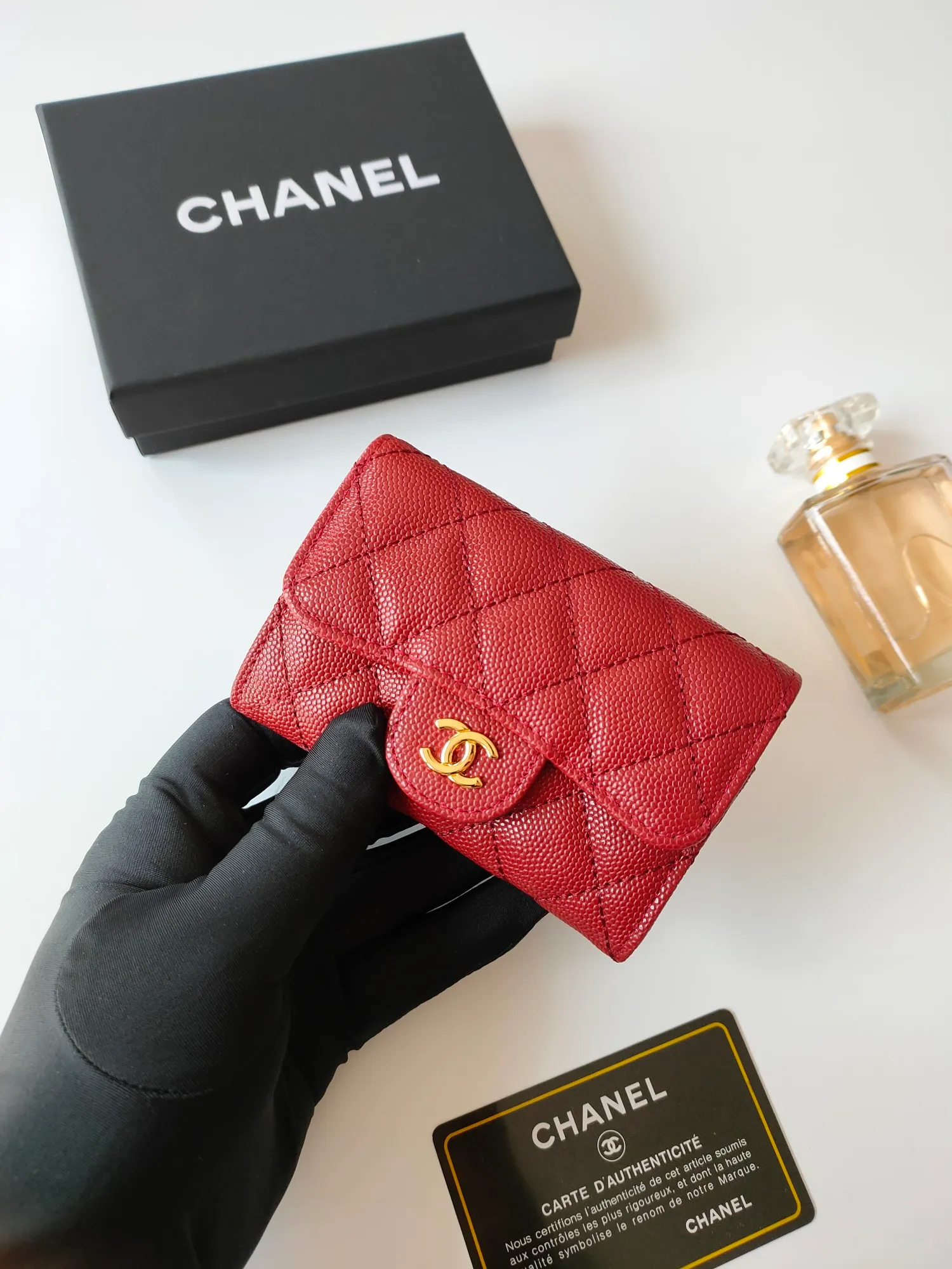 ￥110 CHANEL Chanel classic flap card holder. Imported sheepskin and caviar cowhide, card holder and coin purse integrated, with slip pocket on the back, model number: AP448, size: 7.5 × 11.3 × 2.1 cm