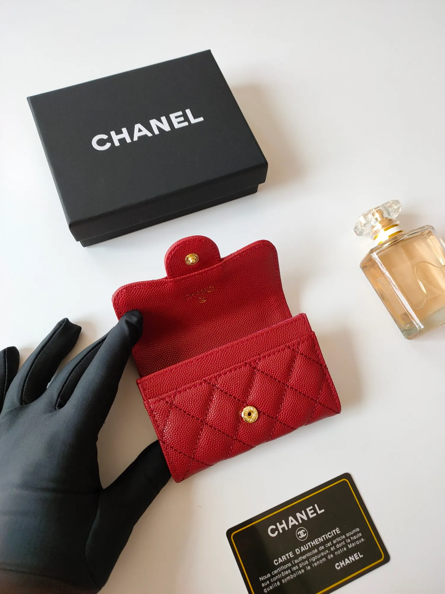 ￥110 CHANEL Chanel classic flap card holder. Imported sheepskin and caviar cowhide, card holder and coin purse integrated, with slip pocket on the back, model number: AP448, size: 7.5 × 11.3 × 2.1 cm