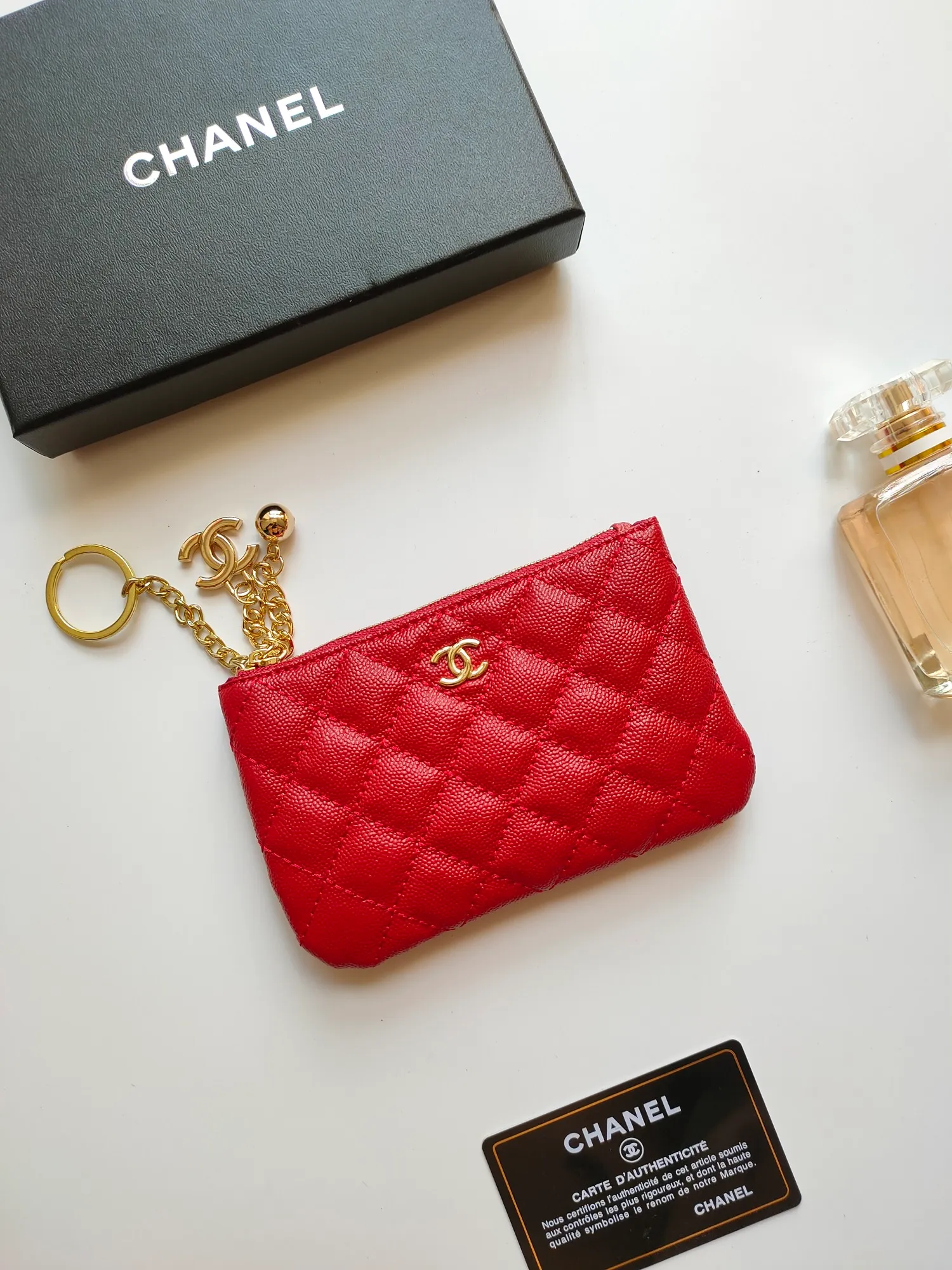 ￥120 CHANEL's new pendant coin purse 💦Model No. A50168 top-quality leather hardware, rhombus pattern. Beautiful details, complete package! Size:14-10-1cm