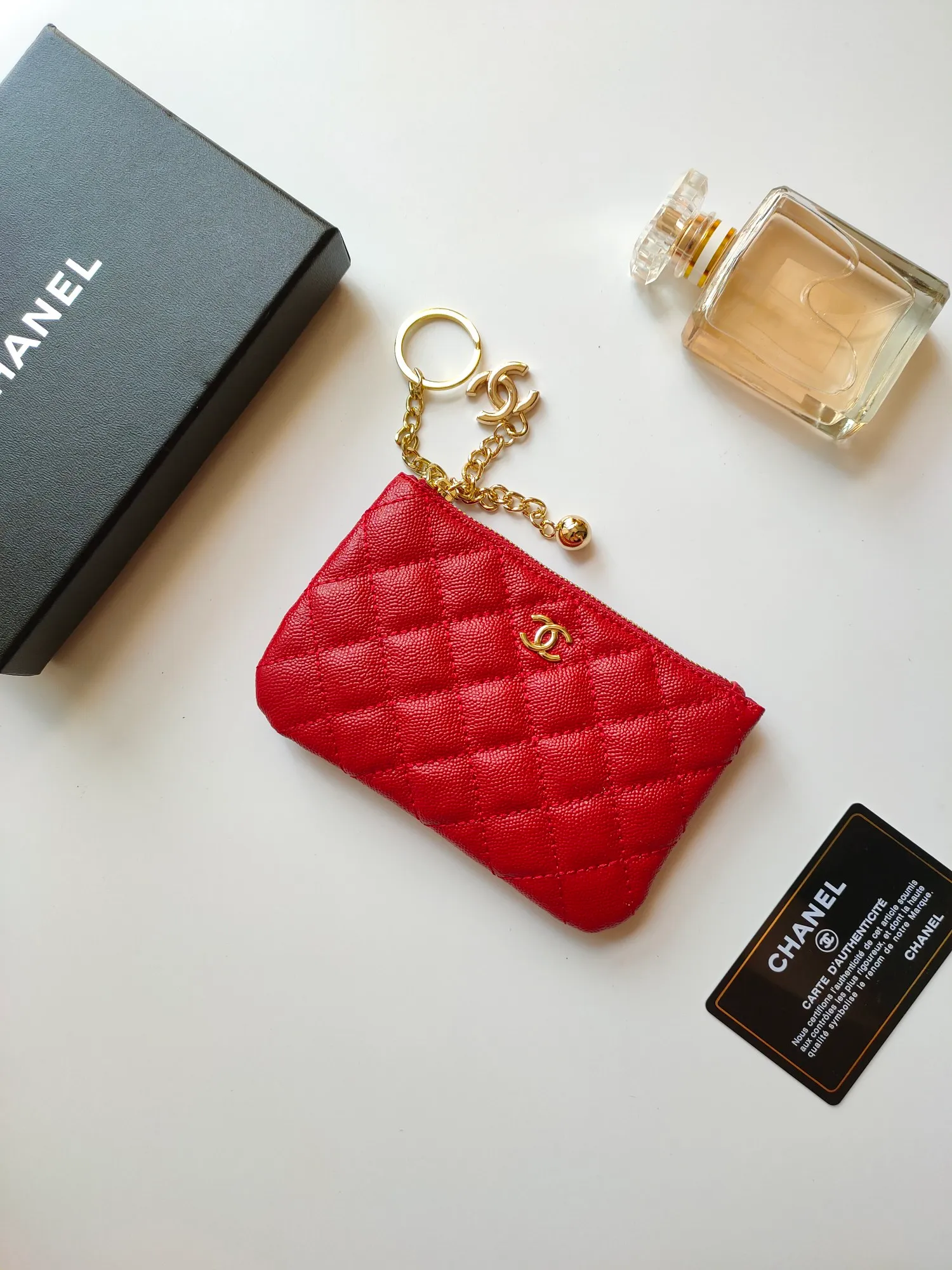 ￥120 CHANEL's new pendant coin purse 💦Model No. A50168 top-quality leather hardware, rhombus pattern. Beautiful details, complete package! Size:14-10-1cm