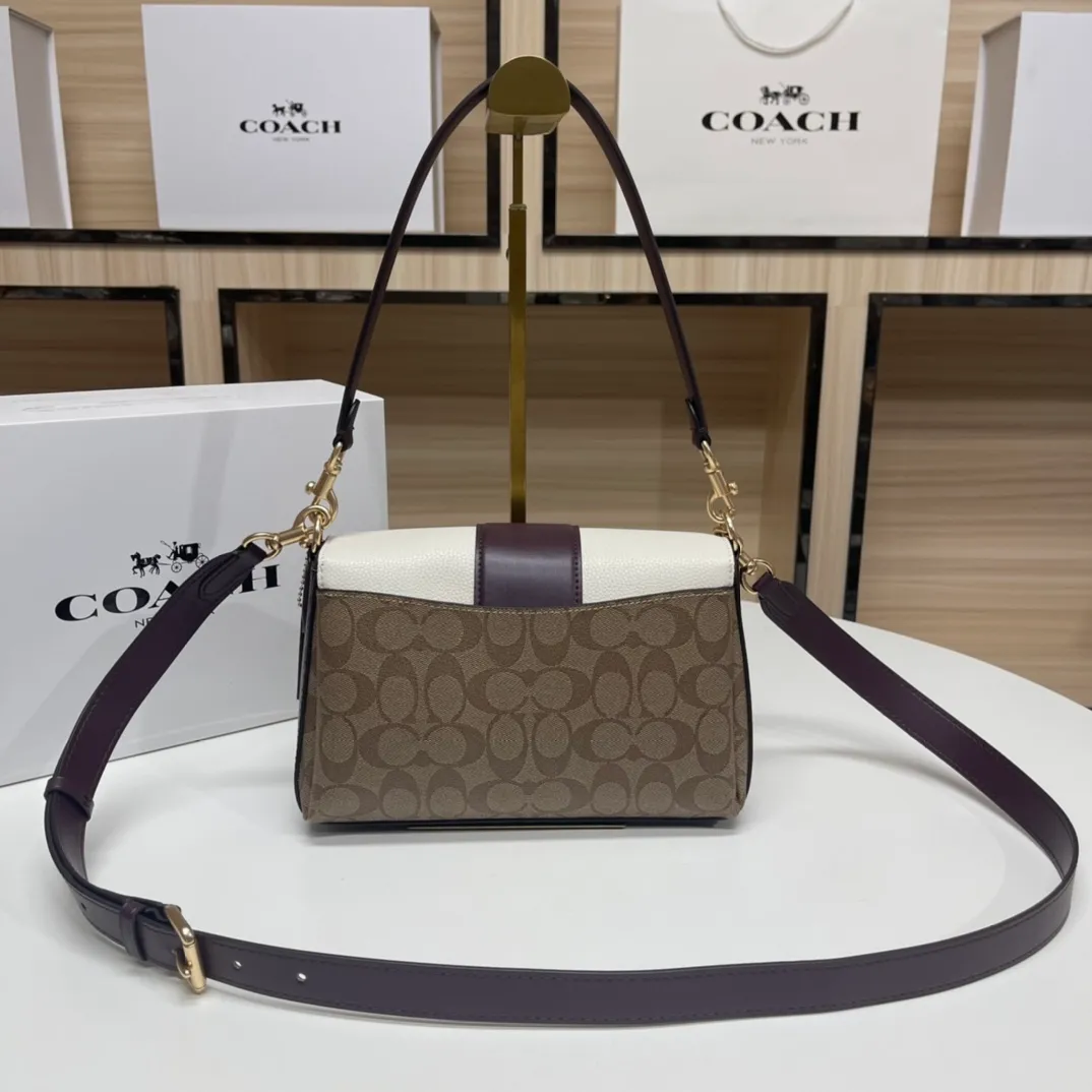 Top original order p480💰COACH counter synchronization outlet new GRACE flip shoulder crossbody bag for women, model CC068 size: 26*16*8.5