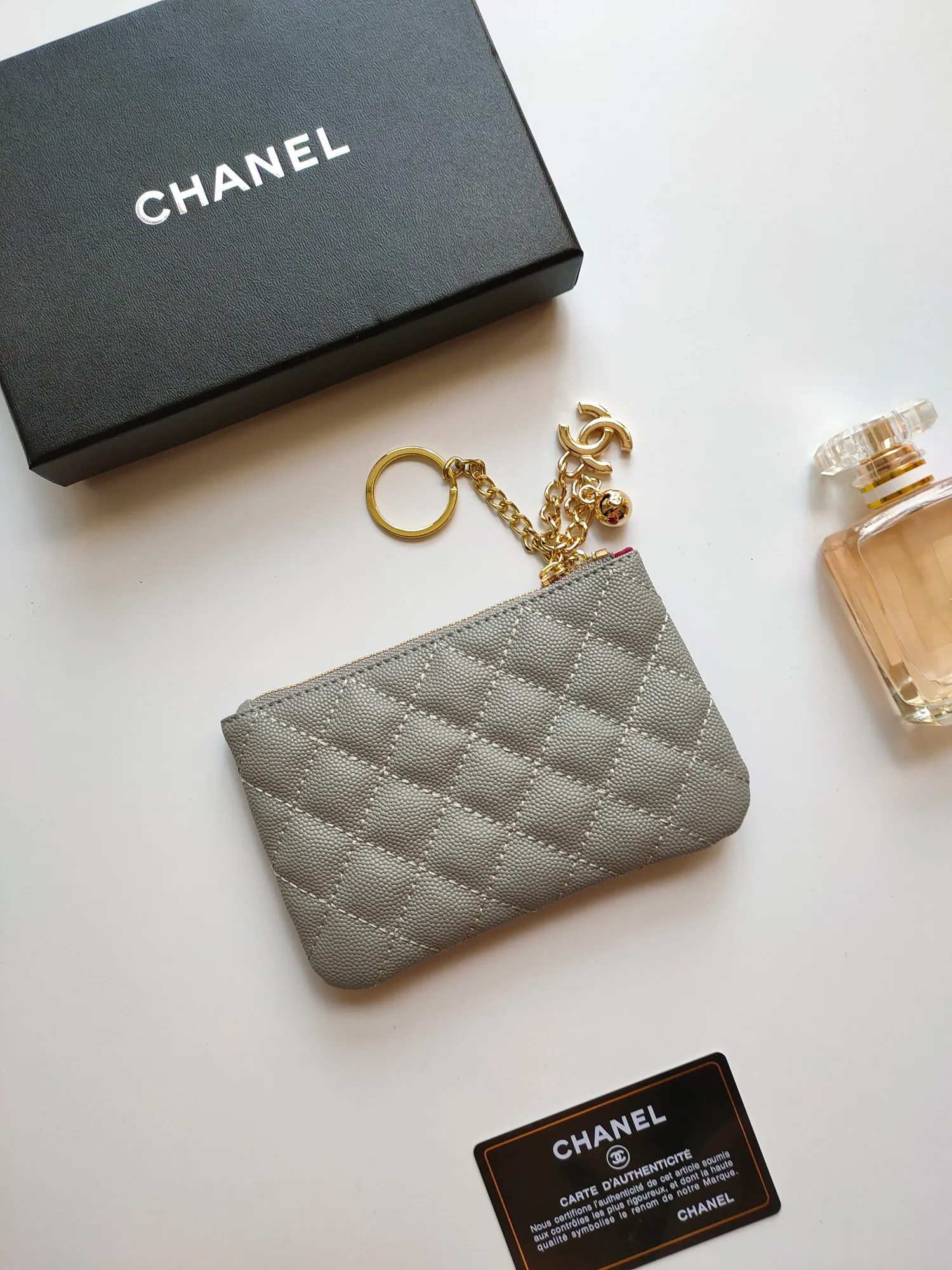 ￥120 CHANEL's new pendant coin purse 💦Model No. A50168 top-quality leather hardware, rhombus pattern. Beautiful details, complete package! Size:14-10-1cm