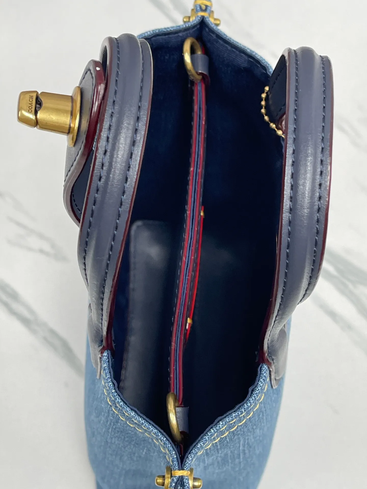 Batch 440💰Coach/Coach new counter 2024 CR676 CR675 new Willow tote bag mini denim/cowhide, the bag has compartments and small girls can completely handle it, size: 16.5