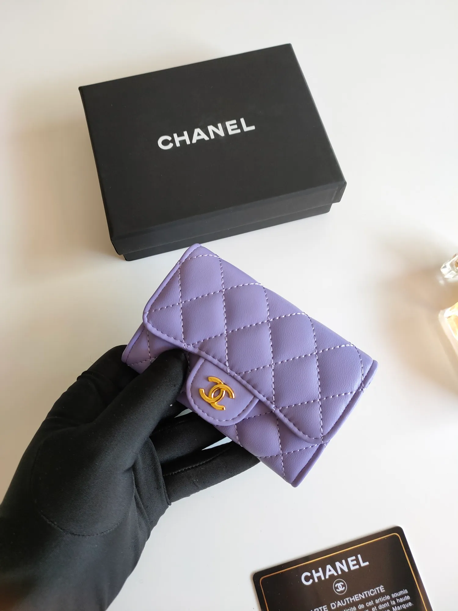 ￥130 CHANEL Chanel classic flap card holder. Imported sheepskin and caviar cowhide, card holder and coin purse integrated, with slip pocket on the back, model number: AP448, size: 7.5 × 11.3 × 2.1 cm