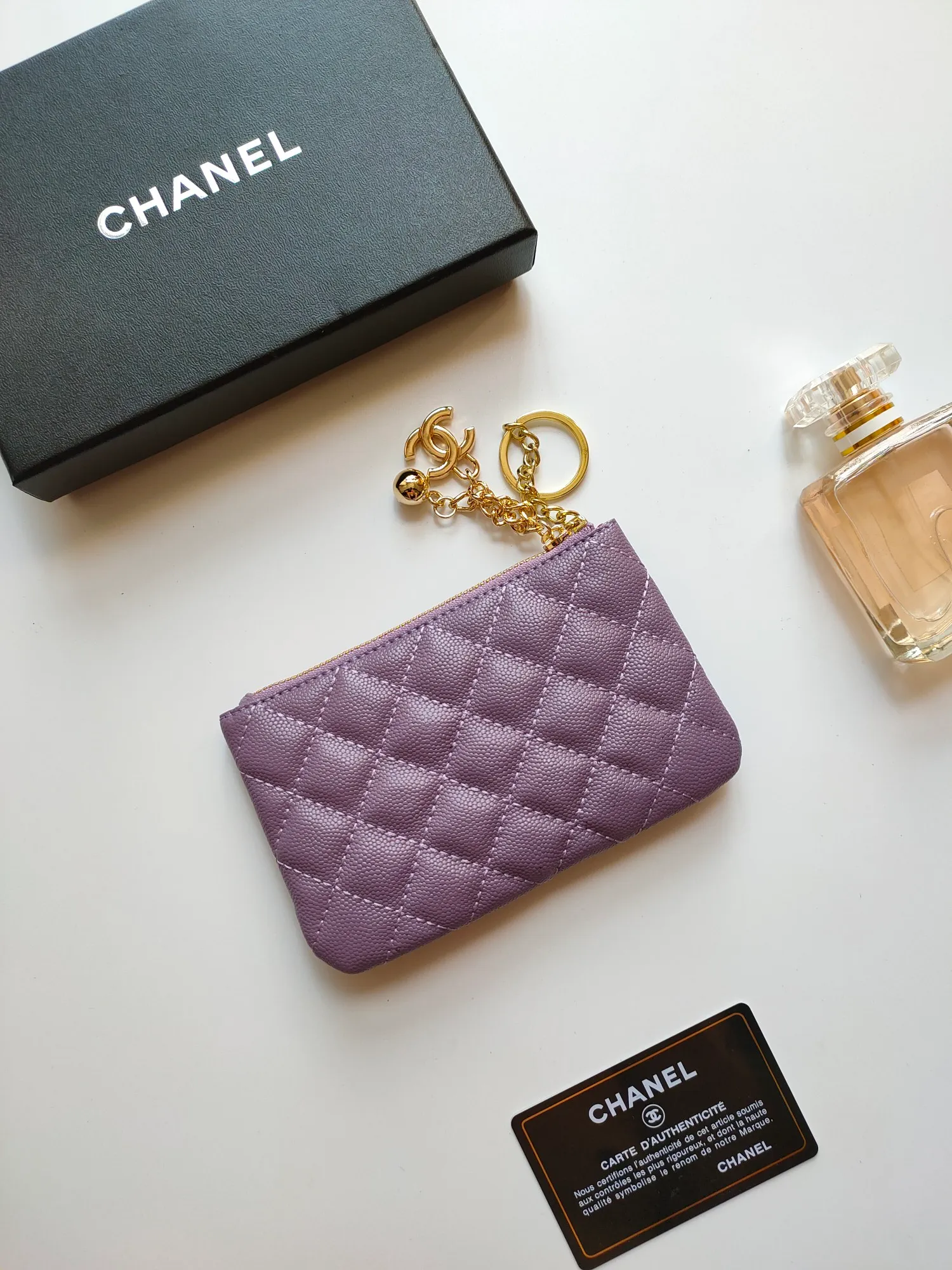 ￥120 CHANEL's new pendant coin purse 💦Model No. A50168 top-quality leather hardware, rhombus pattern. Beautiful details, complete package! Size:14-10-1cm
