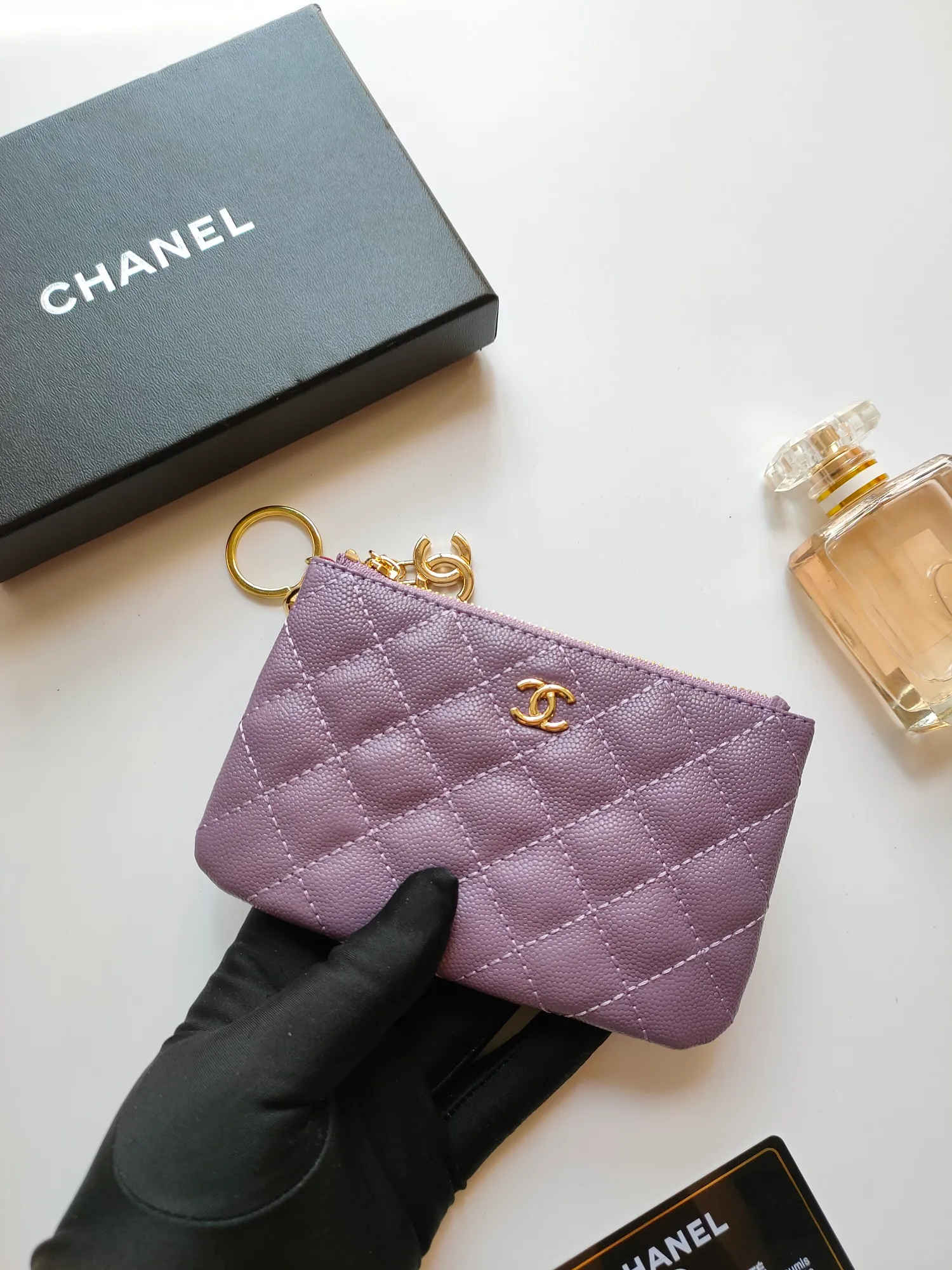 ￥120 CHANEL's new pendant coin purse 💦Model No. A50168 top-quality leather hardware, rhombus pattern. Beautiful details, complete package! Size:14-10-1cm