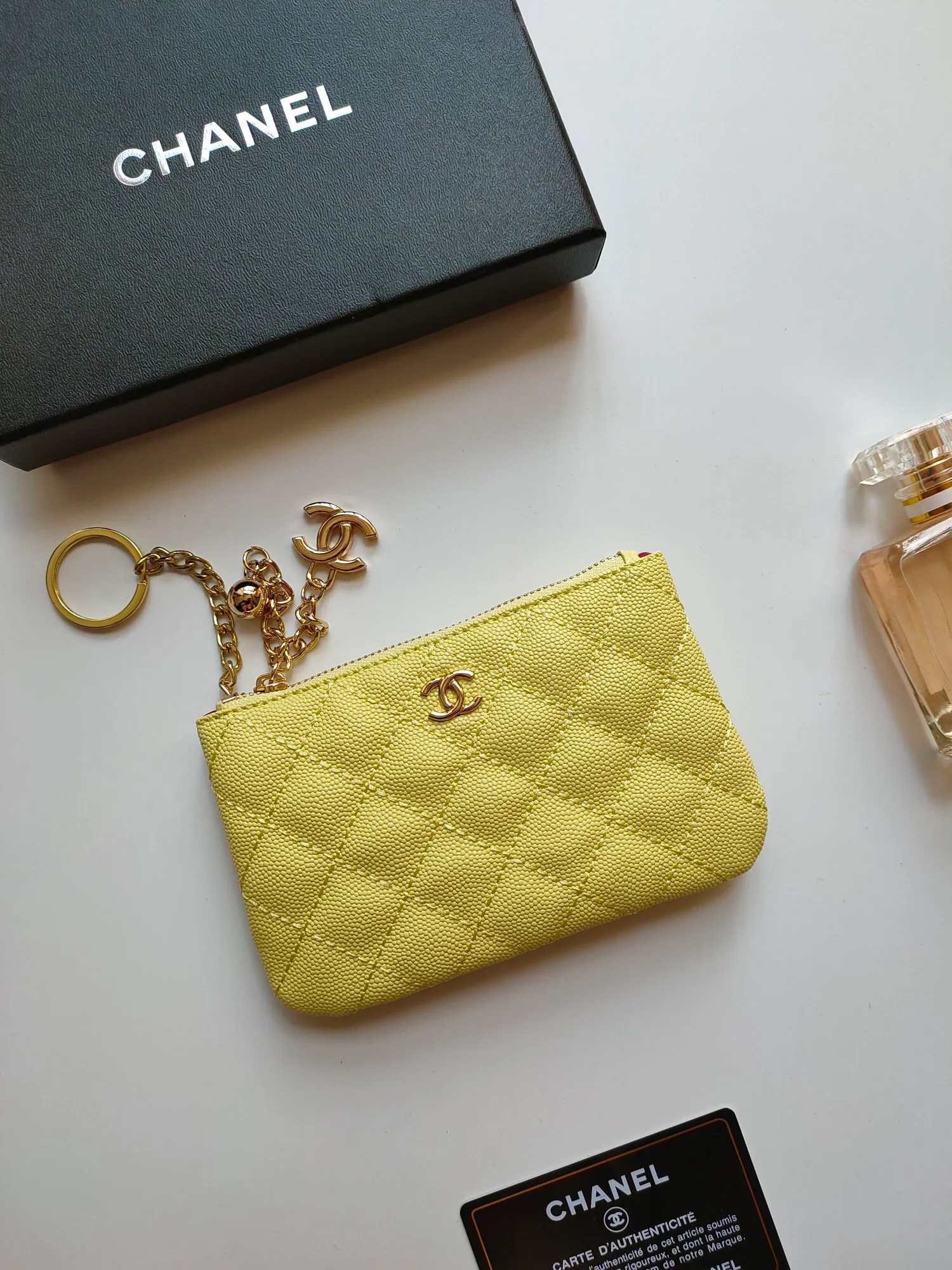 ￥120 CHANEL's new pendant coin purse 💦Model No. A50168 top-quality leather hardware, rhombus pattern. Beautiful details, complete package! Size:14-10-1cm