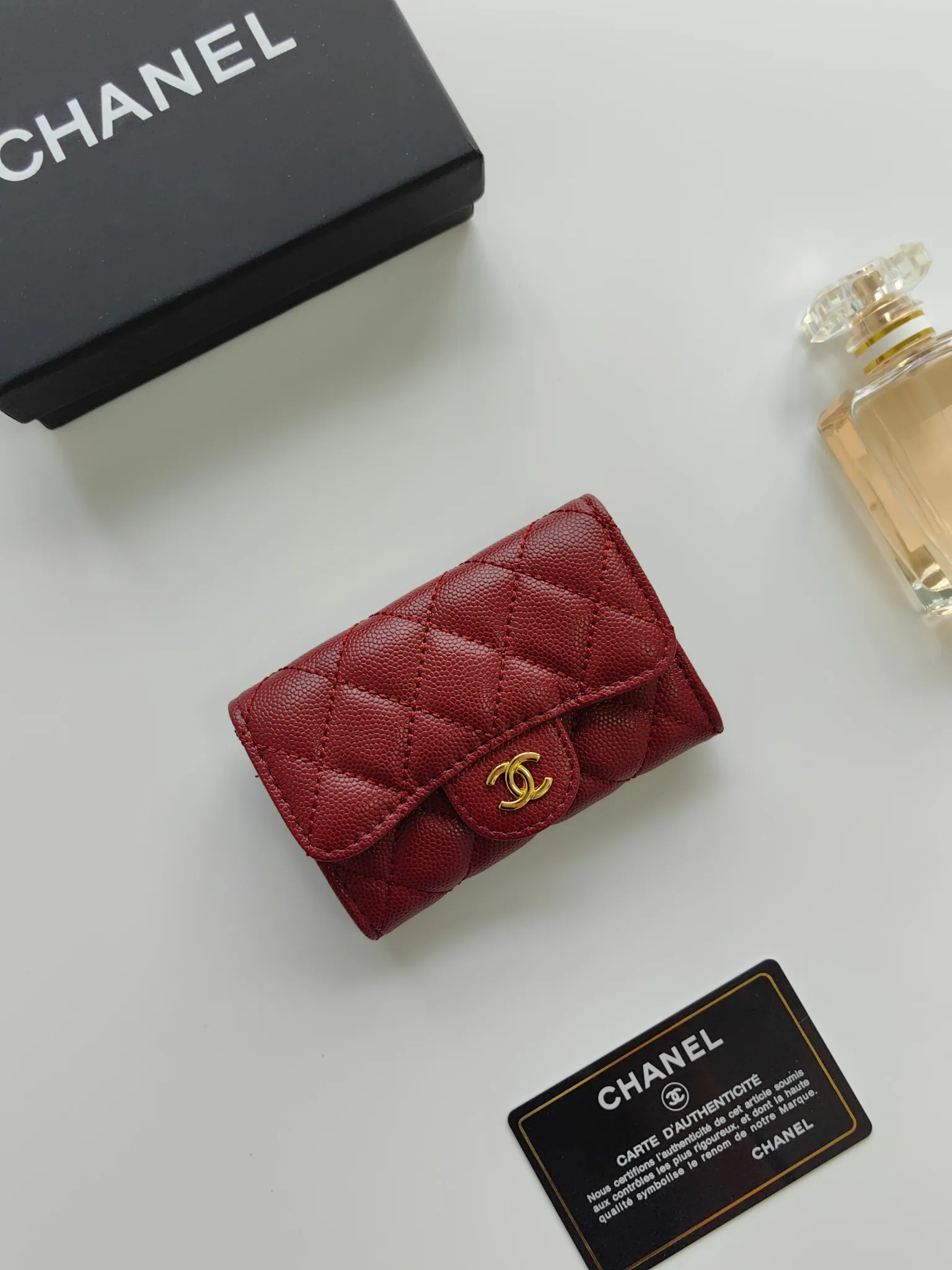 ￥110 CHANEL Chanel classic flap card holder. Imported sheepskin and caviar cowhide, card holder and coin purse integrated, with slip pocket on the back, model number: AP448, size: 7.5 × 11.3 × 2.1 cm