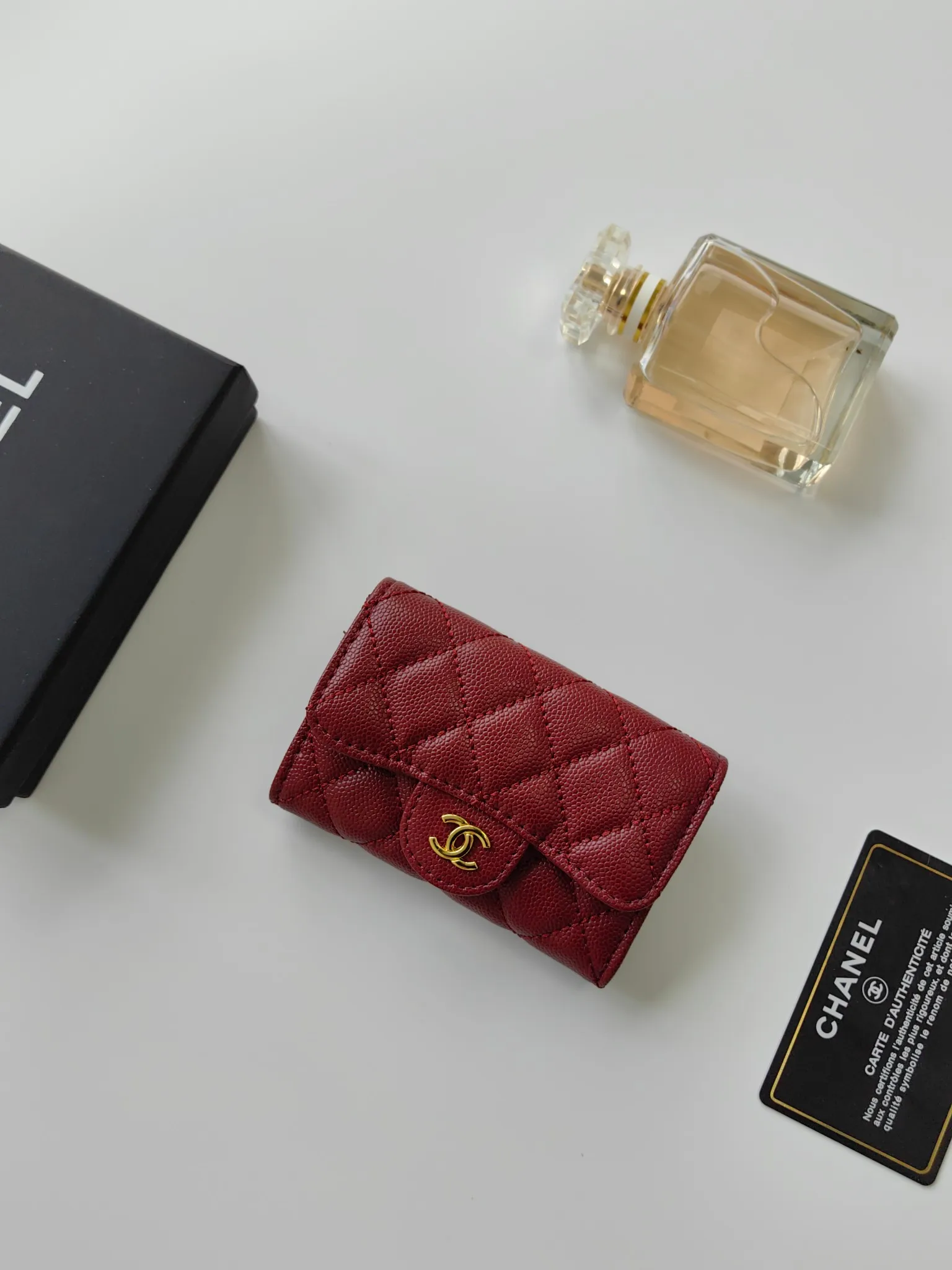 ￥110 CHANEL Chanel classic flap card holder. Imported sheepskin and caviar cowhide, card holder and coin purse integrated, with slip pocket on the back, model number: AP448, size: 7.5 × 11.3 × 2.1 cm