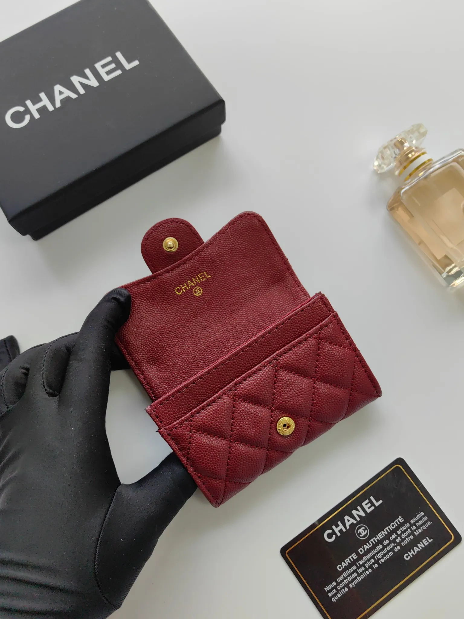 ￥110 CHANEL Chanel classic flap card holder. Imported sheepskin and caviar cowhide, card holder and coin purse integrated, with slip pocket on the back, model number: AP448, size: 7.5 × 11.3 × 2.1 cm