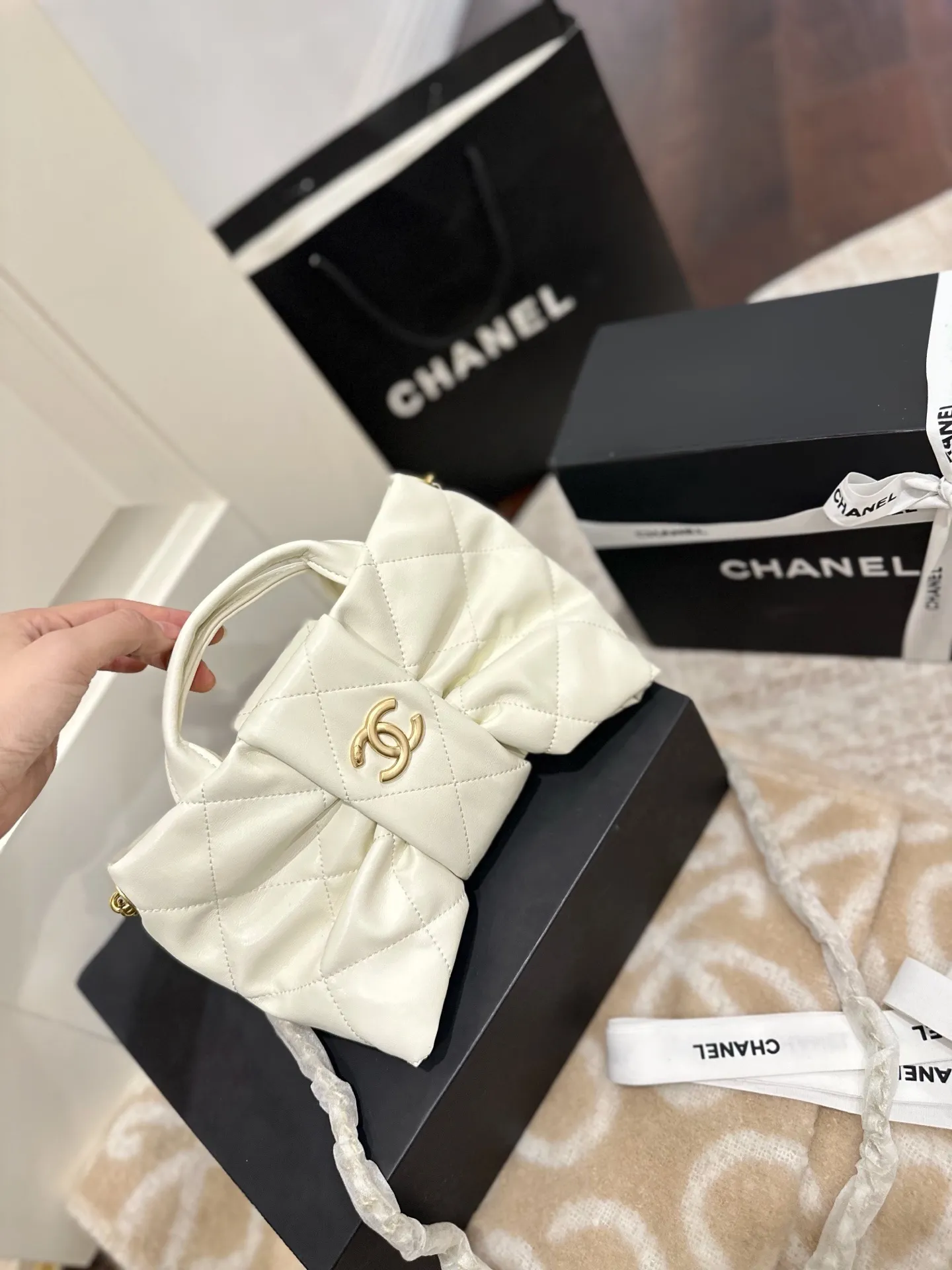 All Categories Official Website "Brand Women's Bags" Women's Bags 💙 Chanel 2025 New Chanel Bow Chain Bag