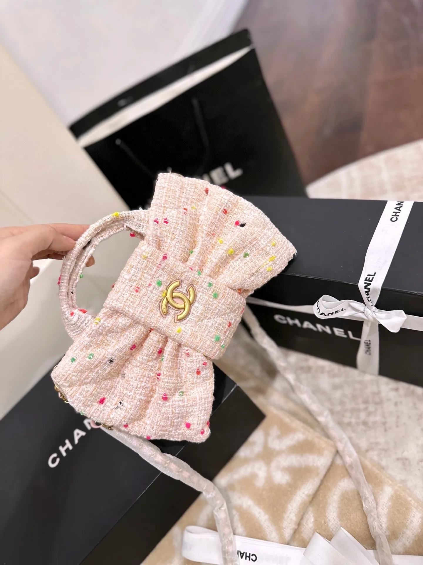 All Categories Official Website "Brand Women's Bags" Women's Bags 💙 Chanel 2025 New Chanel Bow Chain Bag