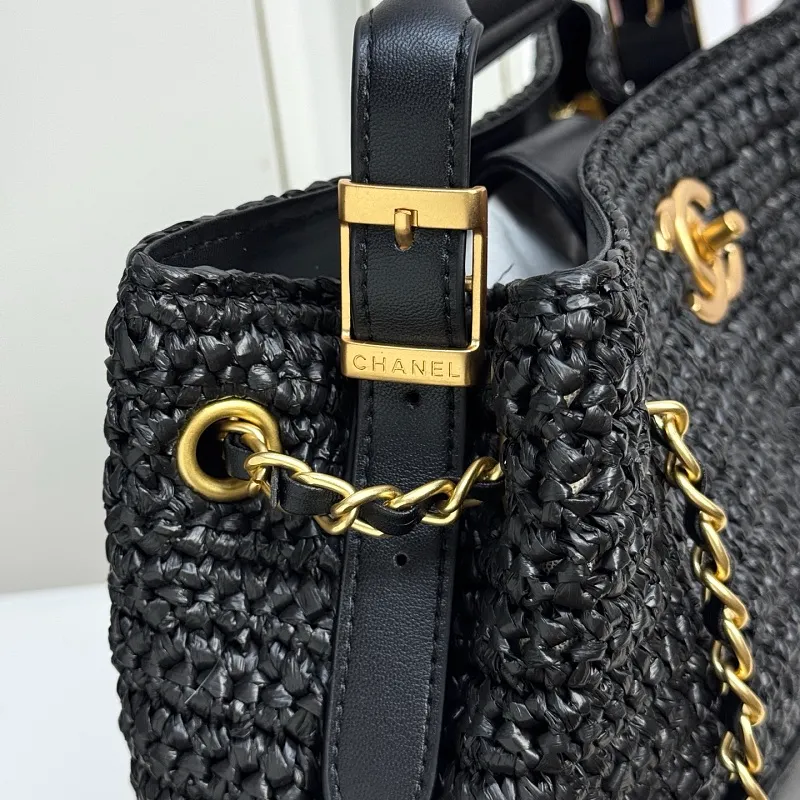 All Categories Official Website "Brand Women's Bags" Women's Bags 💙 Chanel 2026 Chanel Cruise Straw & Lambskin Tote Bag