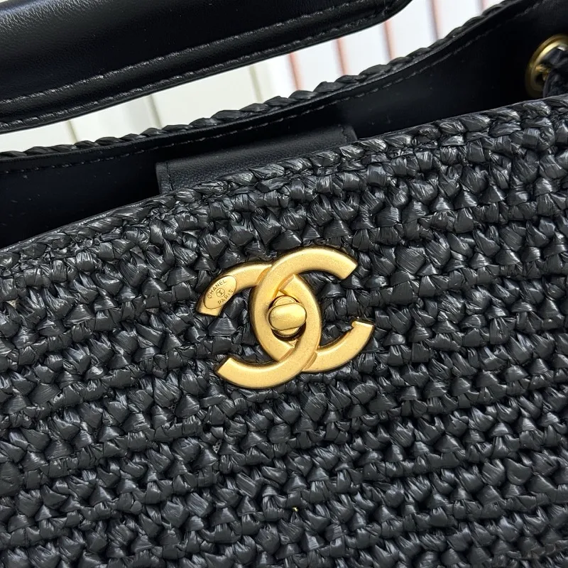 All Categories Official Website "Brand Women's Bags" Women's Bags 💙 Chanel 2026 Chanel Cruise Straw & Lambskin Tote Bag