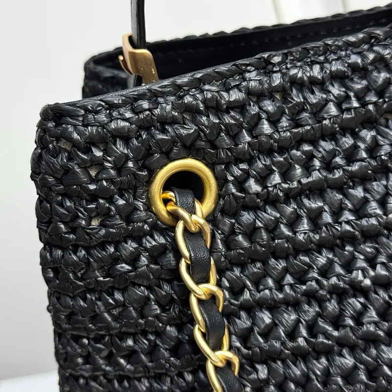 All Categories Official Website "Brand Women's Bags" Women's Bags 💙 Chanel 2026 Chanel Cruise Straw & Lambskin Tote Bag