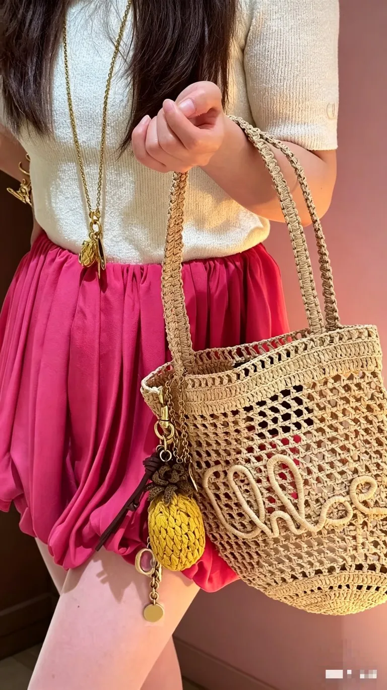 All Categories Official Website "Brand Women's Bags" Women's Bags 💙 Chloe 2026 Official Website Chloe Style Hollow Straw Tote Bag