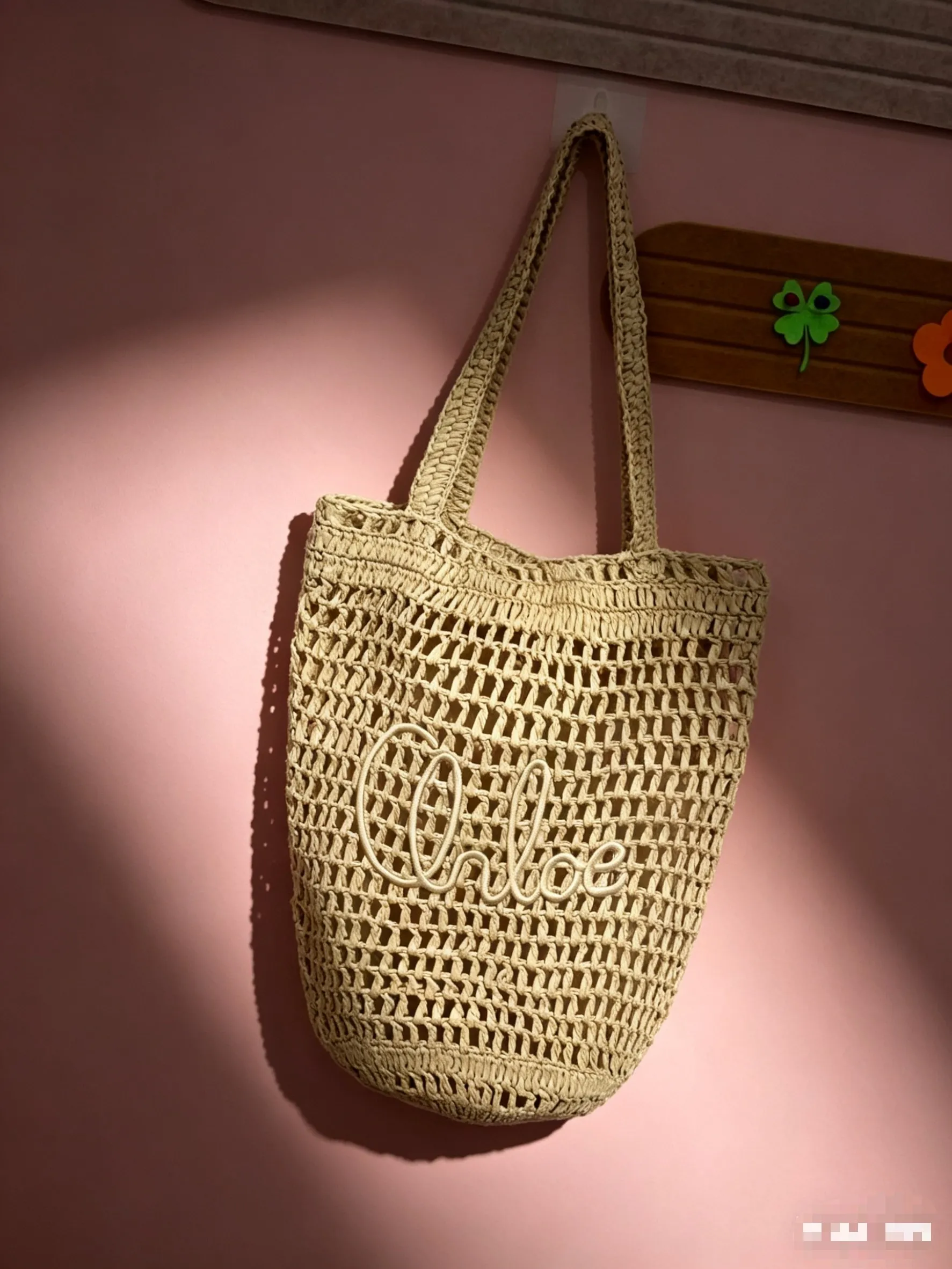 All Categories Official Website "Brand Women's Bags" Women's Bags 💙 Chloe 2026 Official Website Chloe Style Hollow Straw Tote Bag