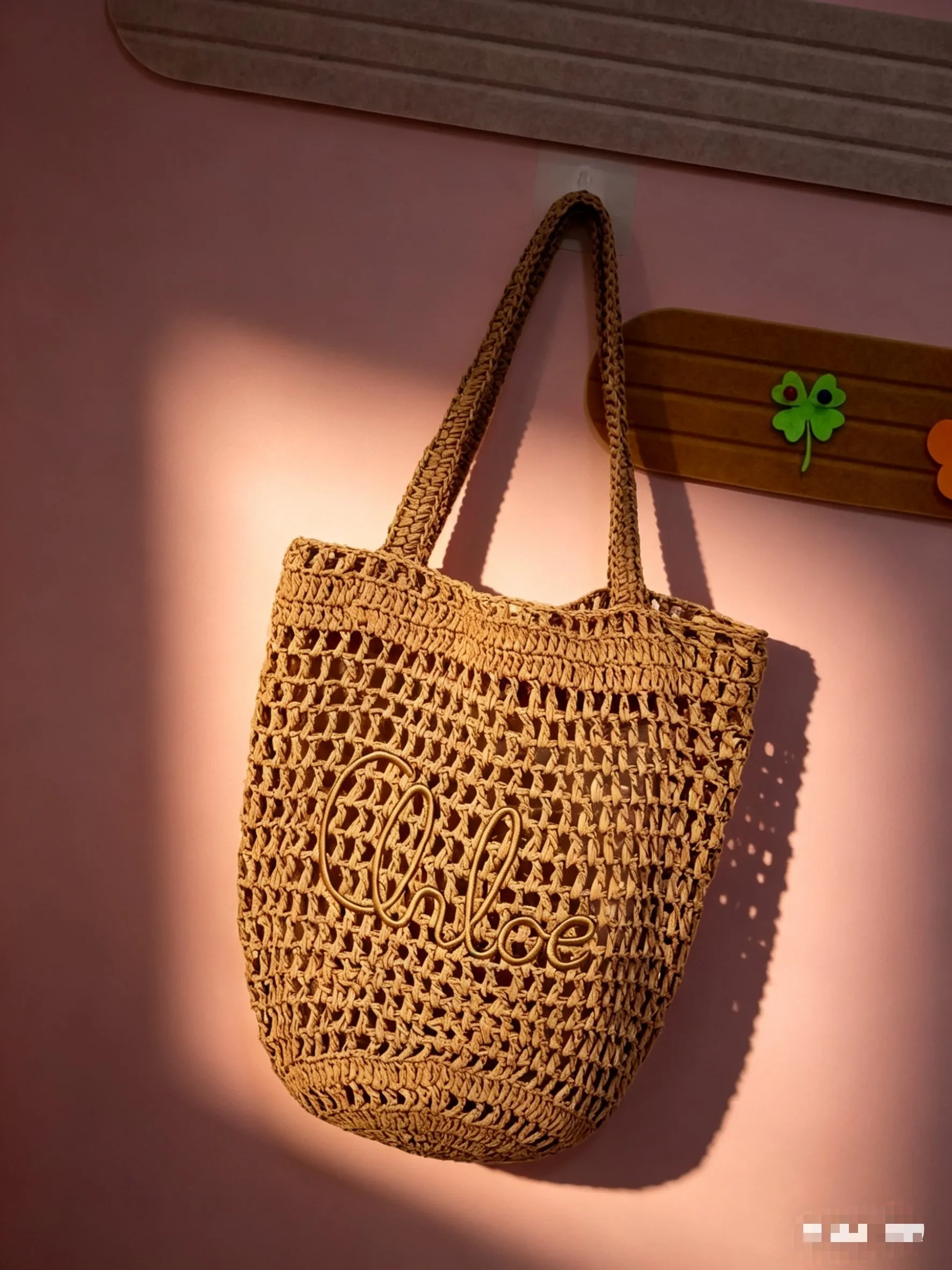 All Categories Official Website "Brand Women's Bags" Women's Bags 💙 Chloe 2026 Official Website Chloe Style Hollow Straw Tote Bag